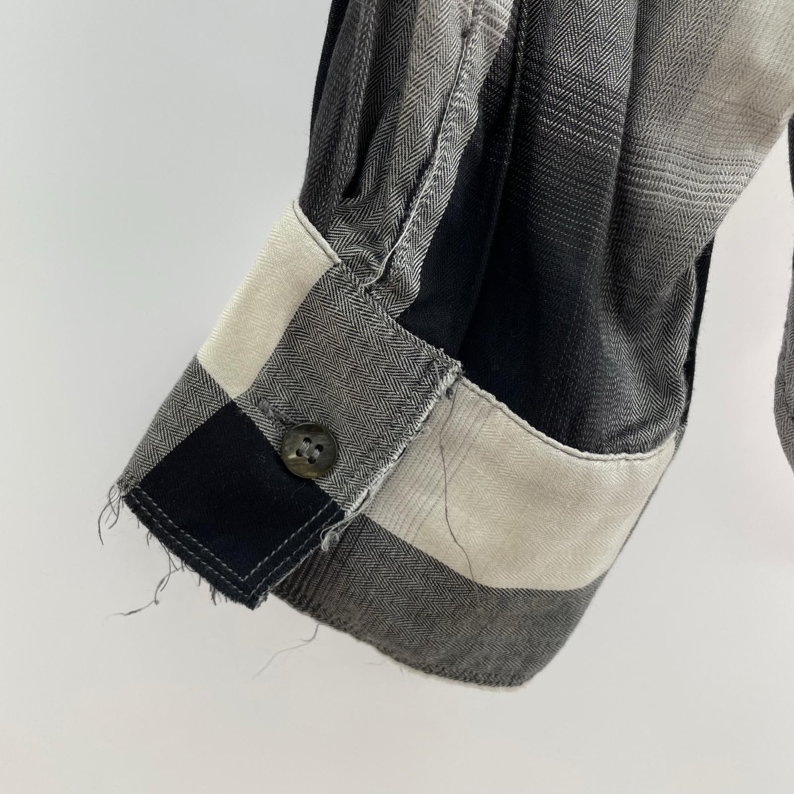 長袖シャツ UNUSED×SUGARHILL オンブレチェックシャツ US2150 (4) 4 ブラック
