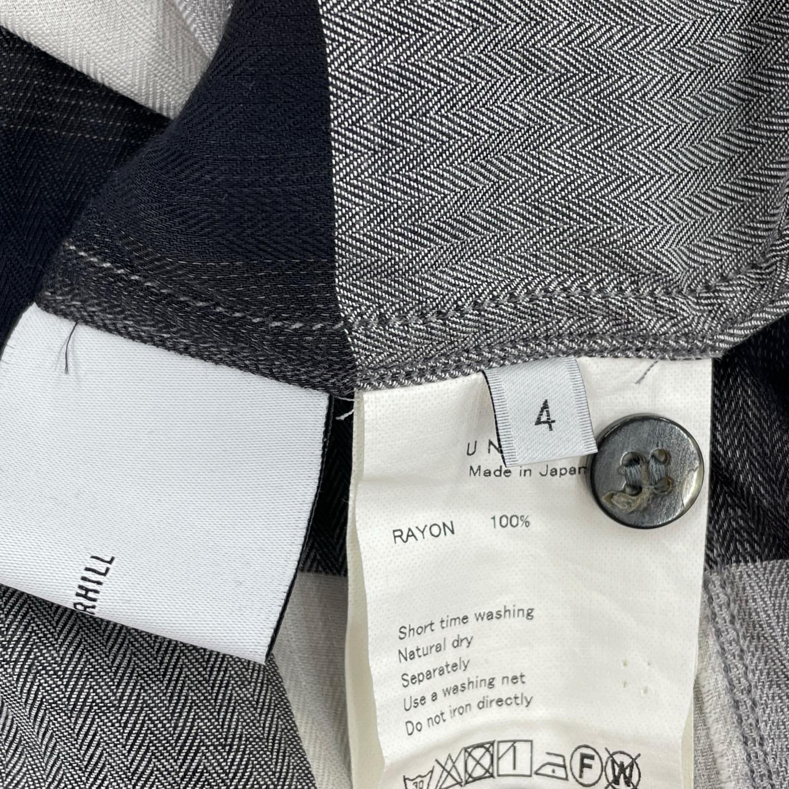 長袖シャツ UNUSED×SUGARHILL オンブレチェックシャツ US2150 (4) 4 ブラック