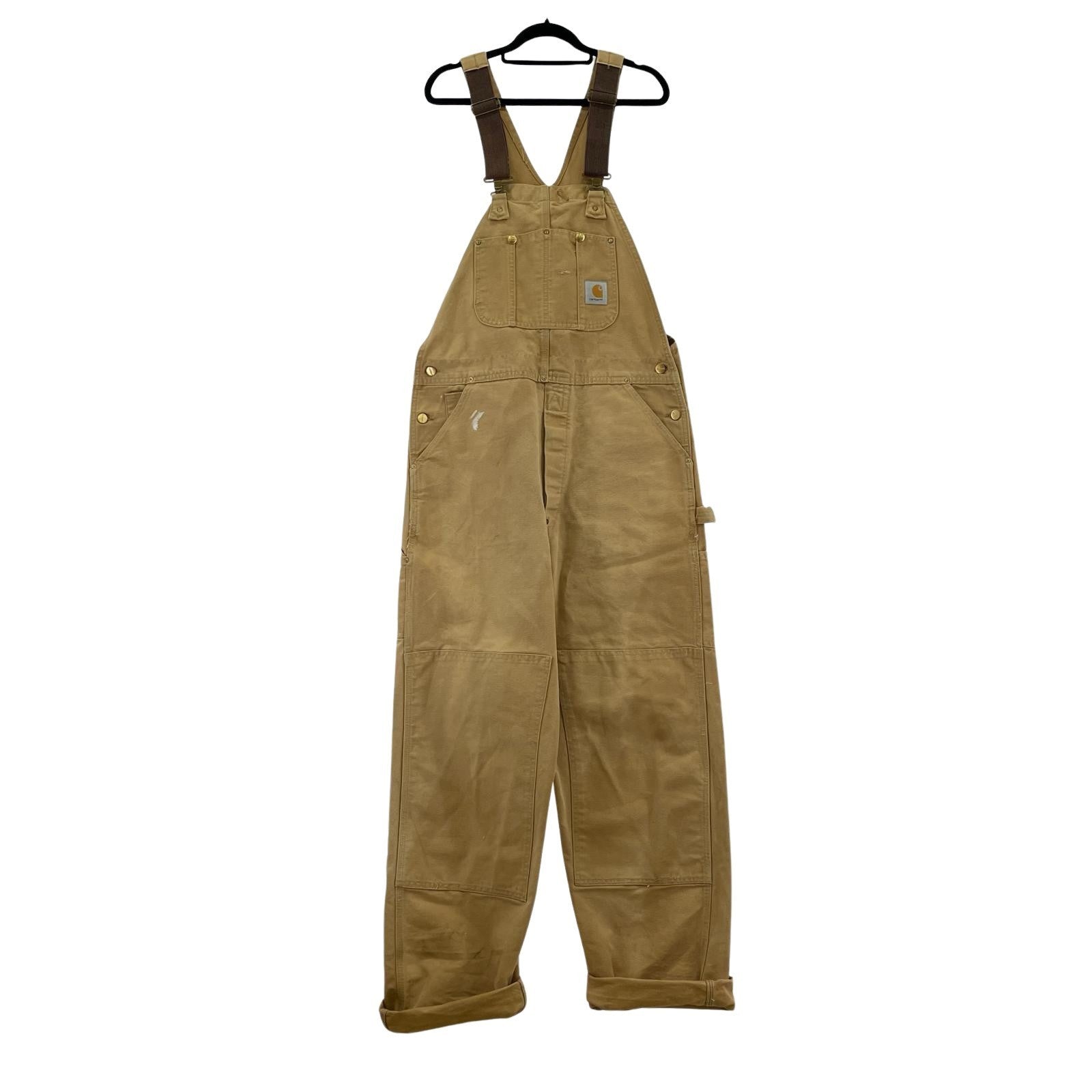 オーバーオール Carhartt ダブルニー ダックオーバーオール キャメル