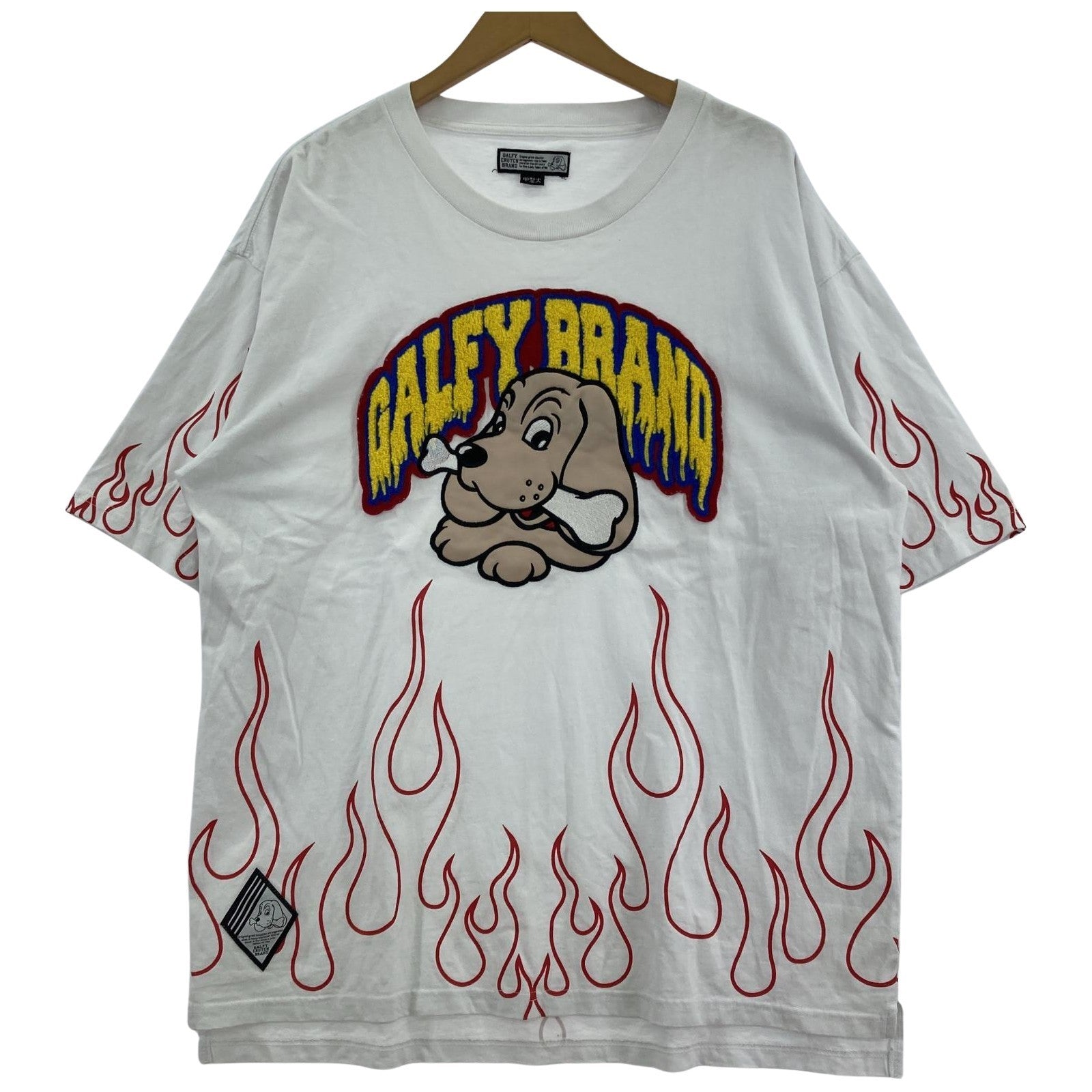 半袖Tシャツ GALFY 炎上大学 Tee 白 (M) L ホワイト