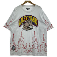 半袖Tシャツ GALFY 炎上大学 Tee 白 (M) L ホワイト