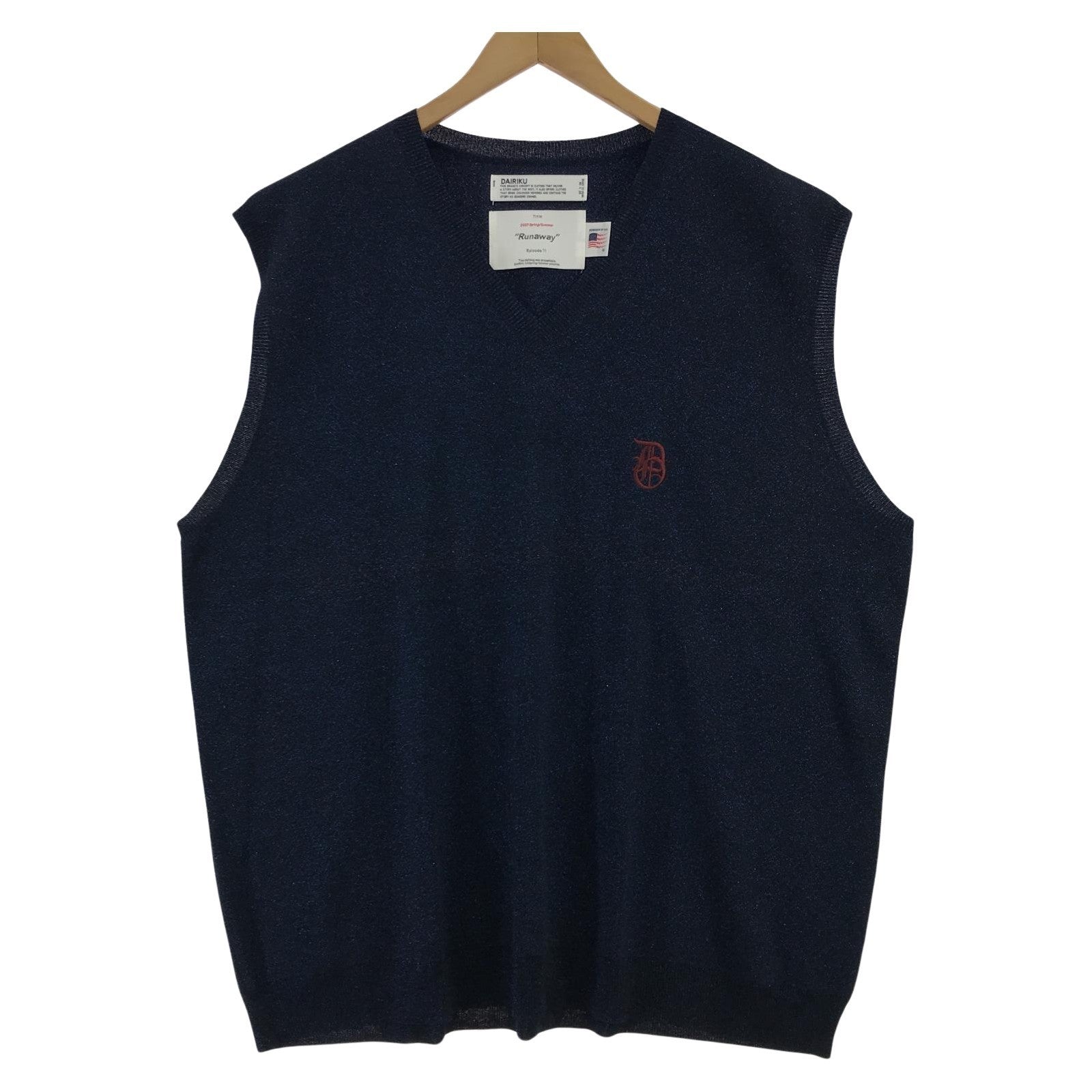 ニット DAIRIKU 23SS OVERSIZED LAME KNIT VEST F ネイビー フリー ネイビー