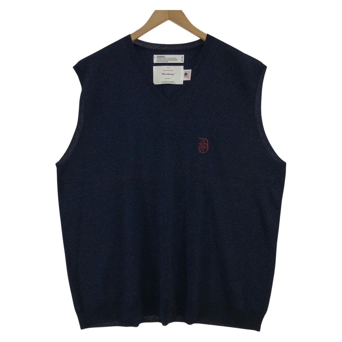 ニット DAIRIKU 23SS OVERSIZED LAME KNIT VEST F ネイビー フリー ネイビー