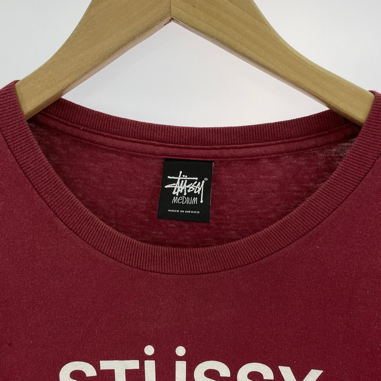 半袖Tシャツ STUSSY 4STACK SSリンク 3段プリントTee M レッド M