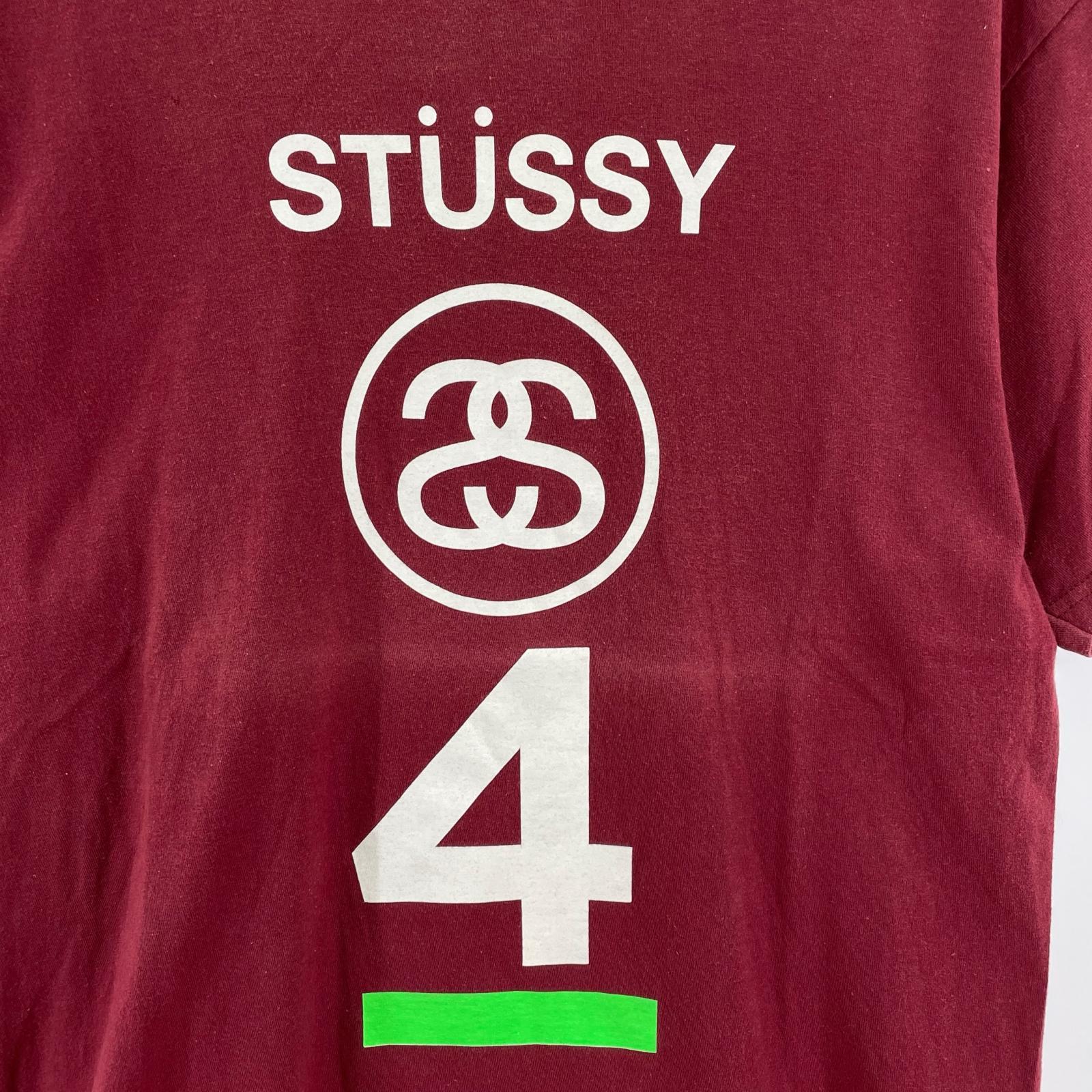 半袖Tシャツ STUSSY 4STACK SSリンク 3段プリントTee M レッド M