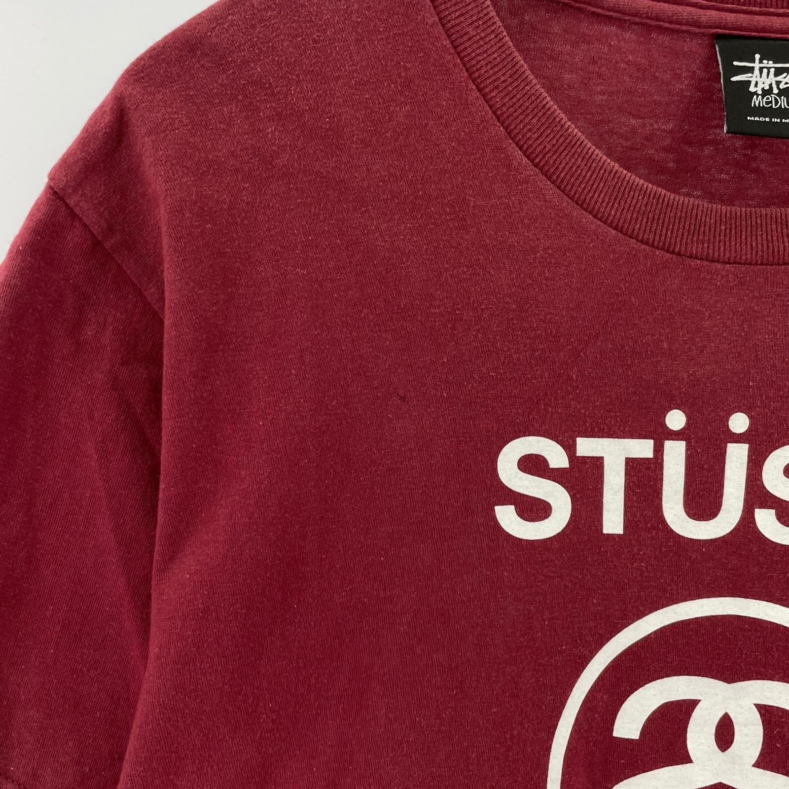半袖Tシャツ STUSSY 4STACK SSリンク 3段プリントTee M レッド M