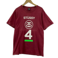 半袖Tシャツ STUSSY 4STACK SSリンク 3段プリントTee M レッド M