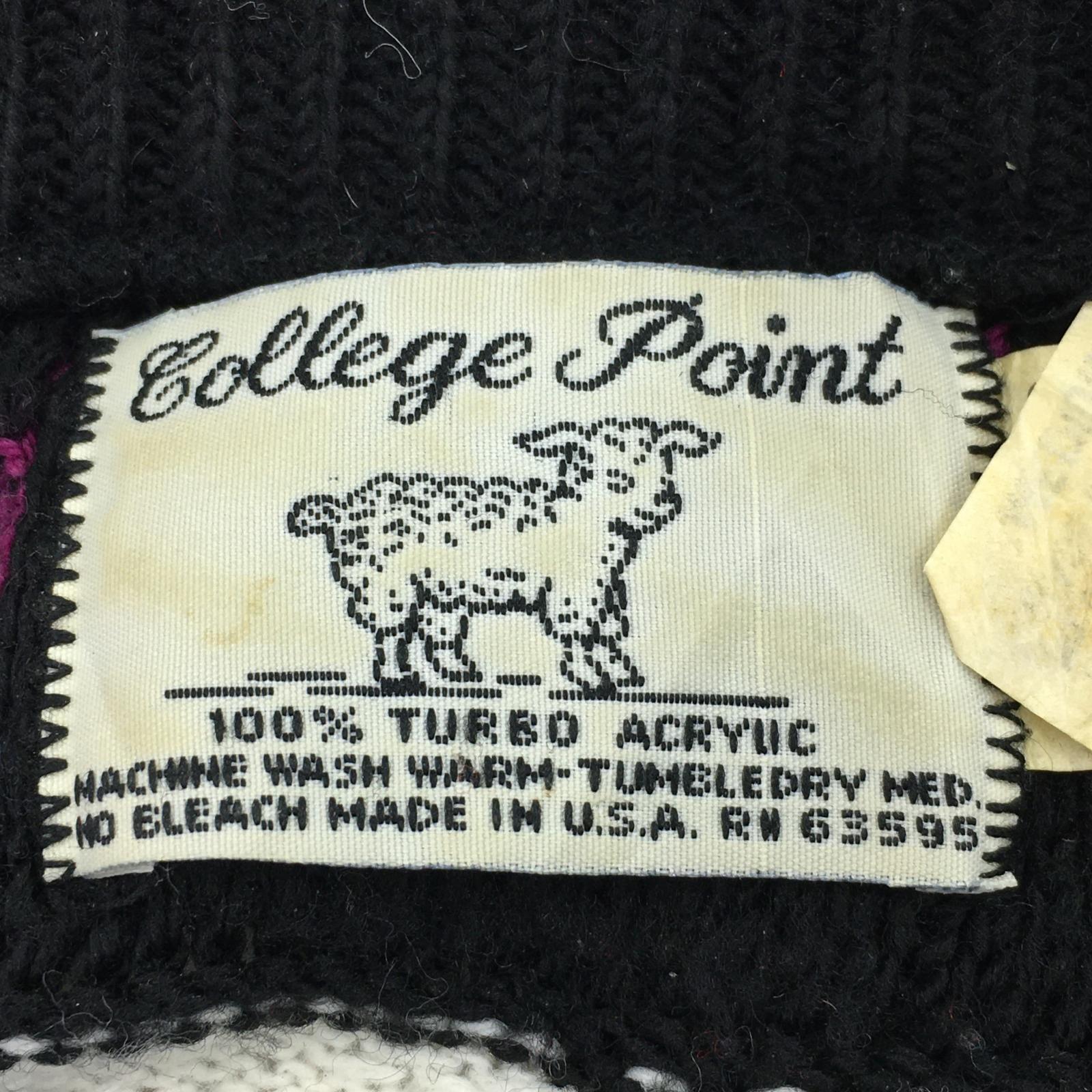 ニット COLLEGE POINT 3Dニット 黒 M マルチカラー