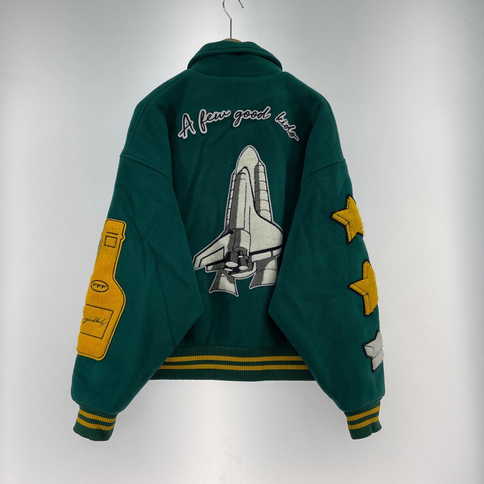 ジャケット A FEW GOOD KIDS ROCKET COLLEGE JACKET スタジャン 緑 (M) M グリーン