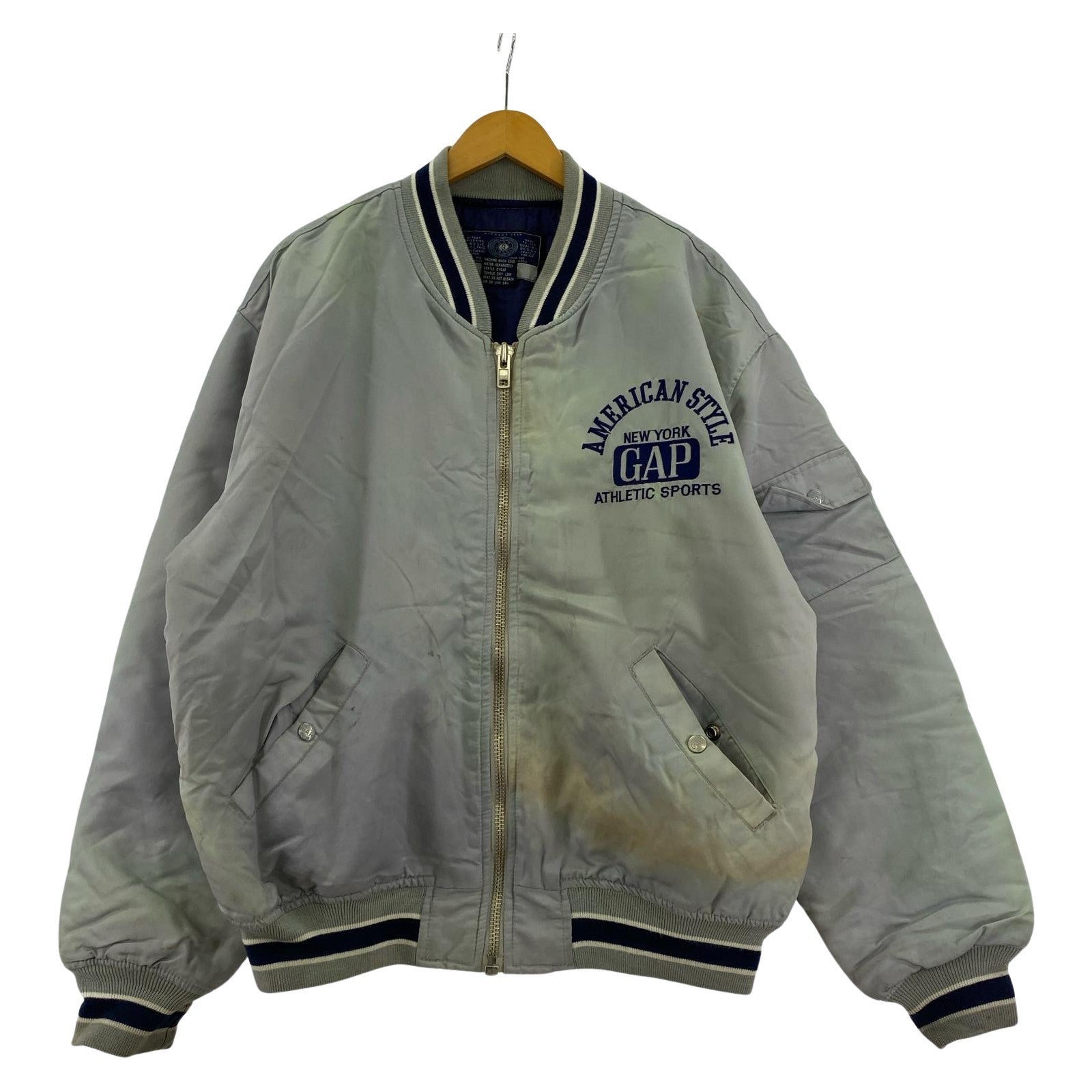 ジャケット 80s~90s ナイロンスタジャン L L グリーン