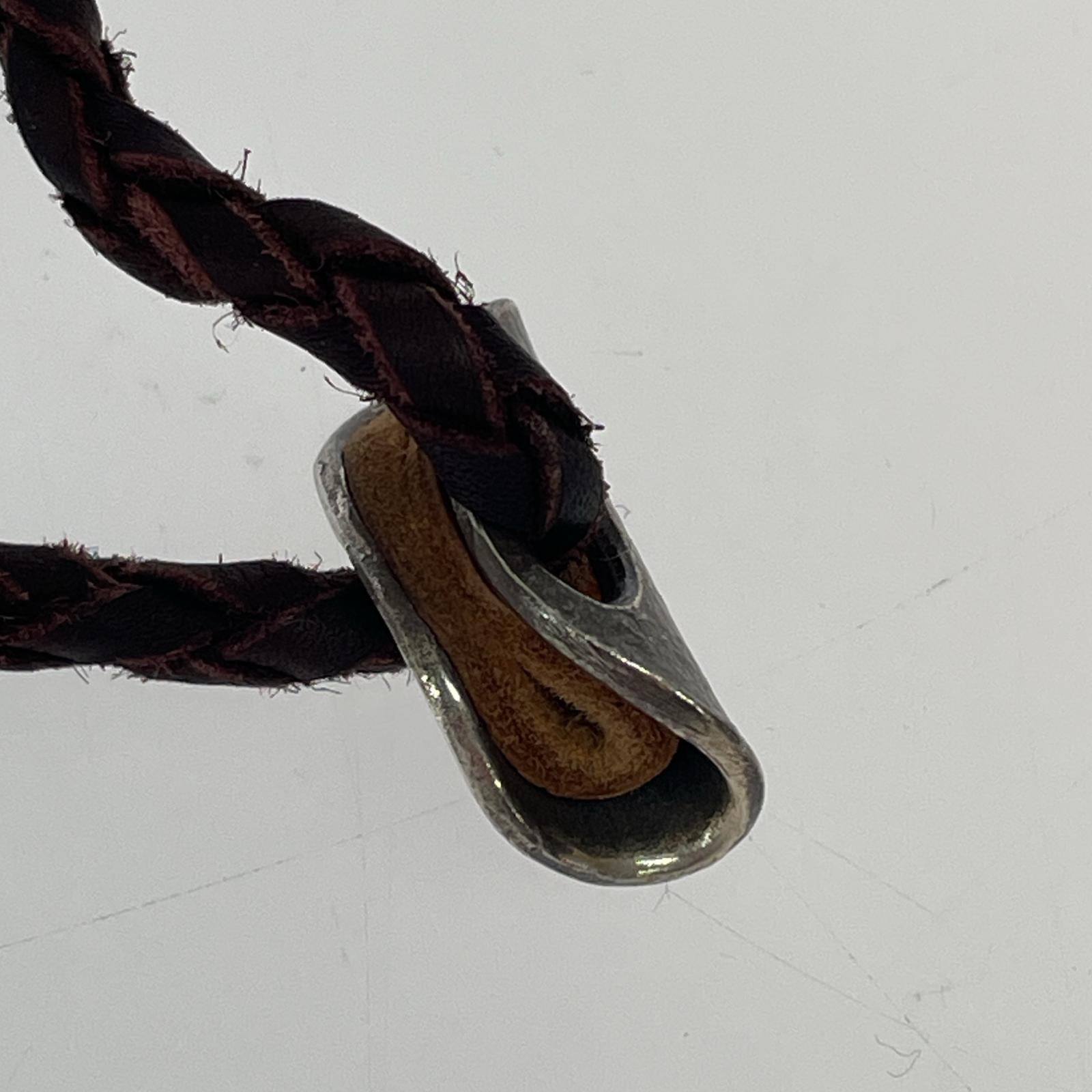 ネックレス LYNCH SILVERSMITH ADJYUSTER×レザーロープ ブラウン
