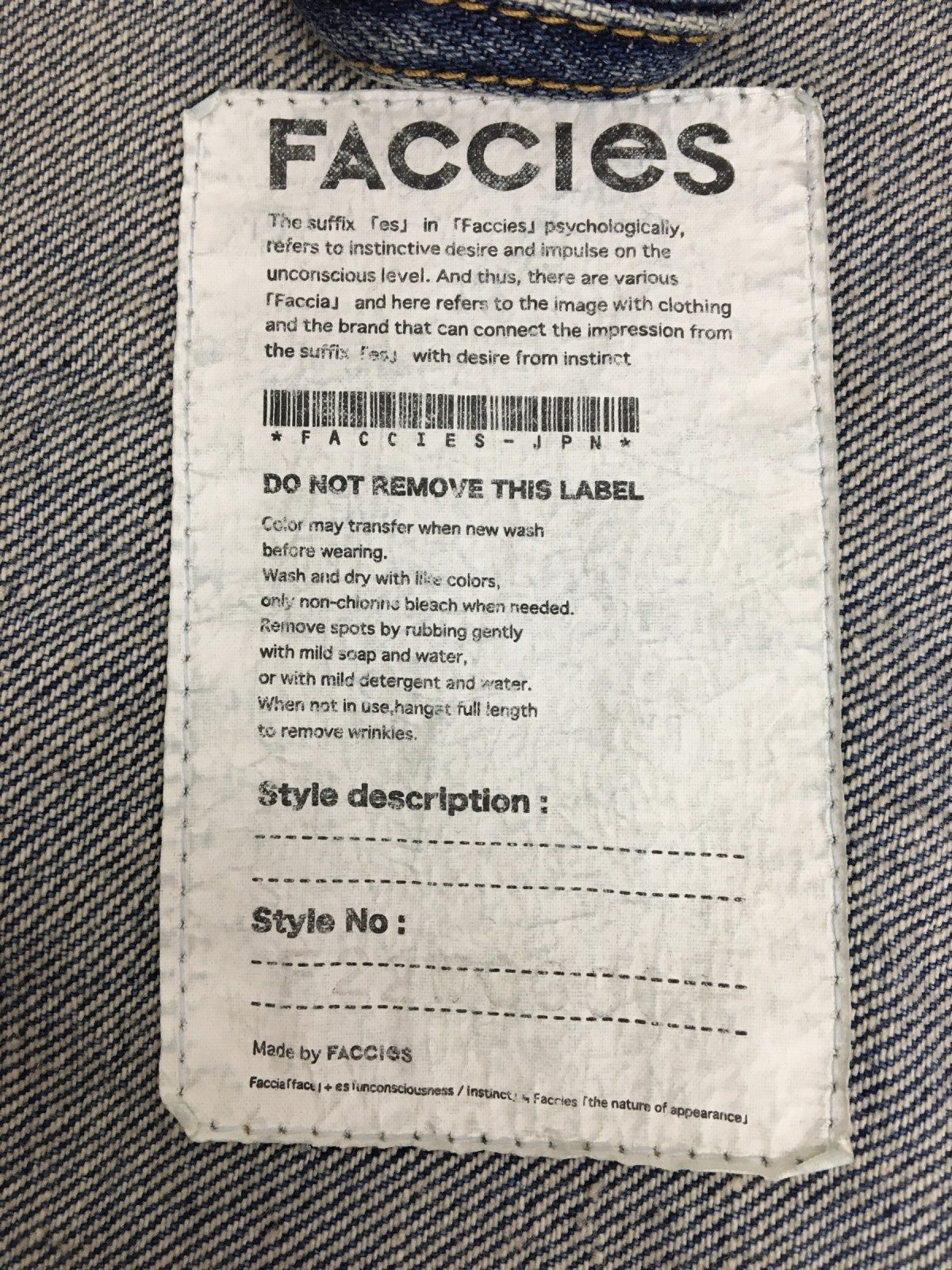ジャケット FACCIES Cowboy Damage Denim Jacket (2)