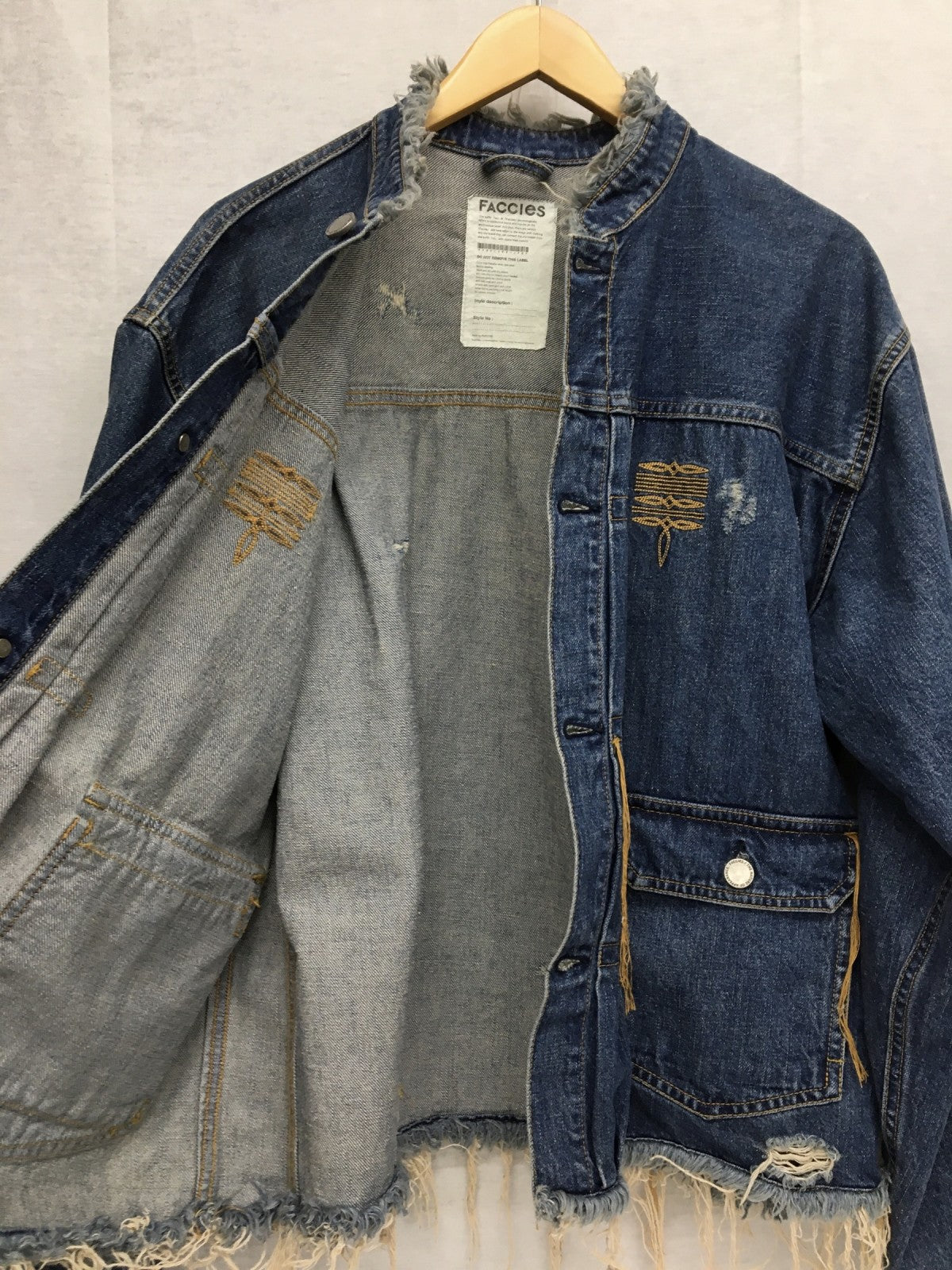 ジャケット FACCIES Cowboy Damage Denim Jacket (2)