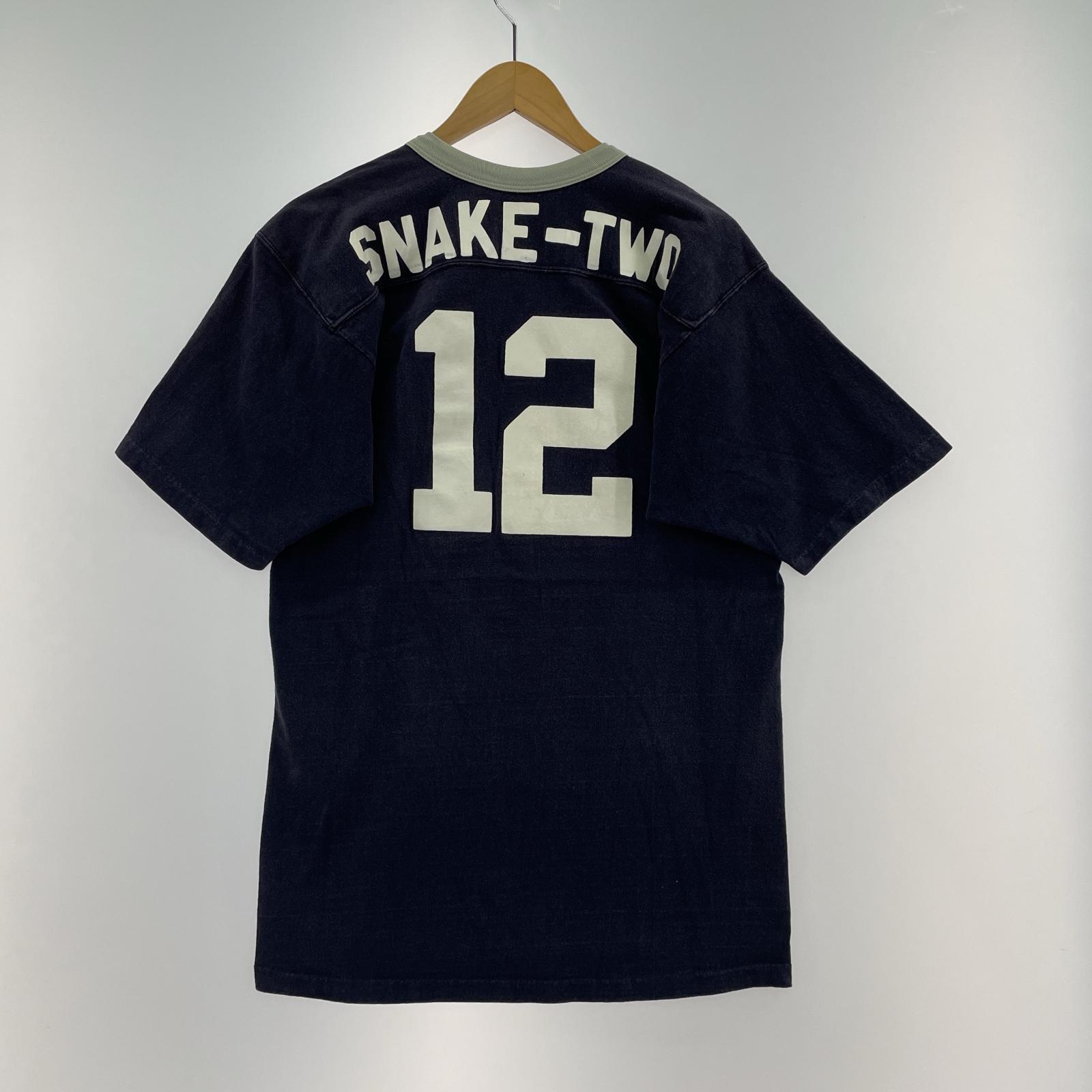 半袖Tシャツ 70s RUSSELL USA製金タグ フットボール(L) L ネイビー
