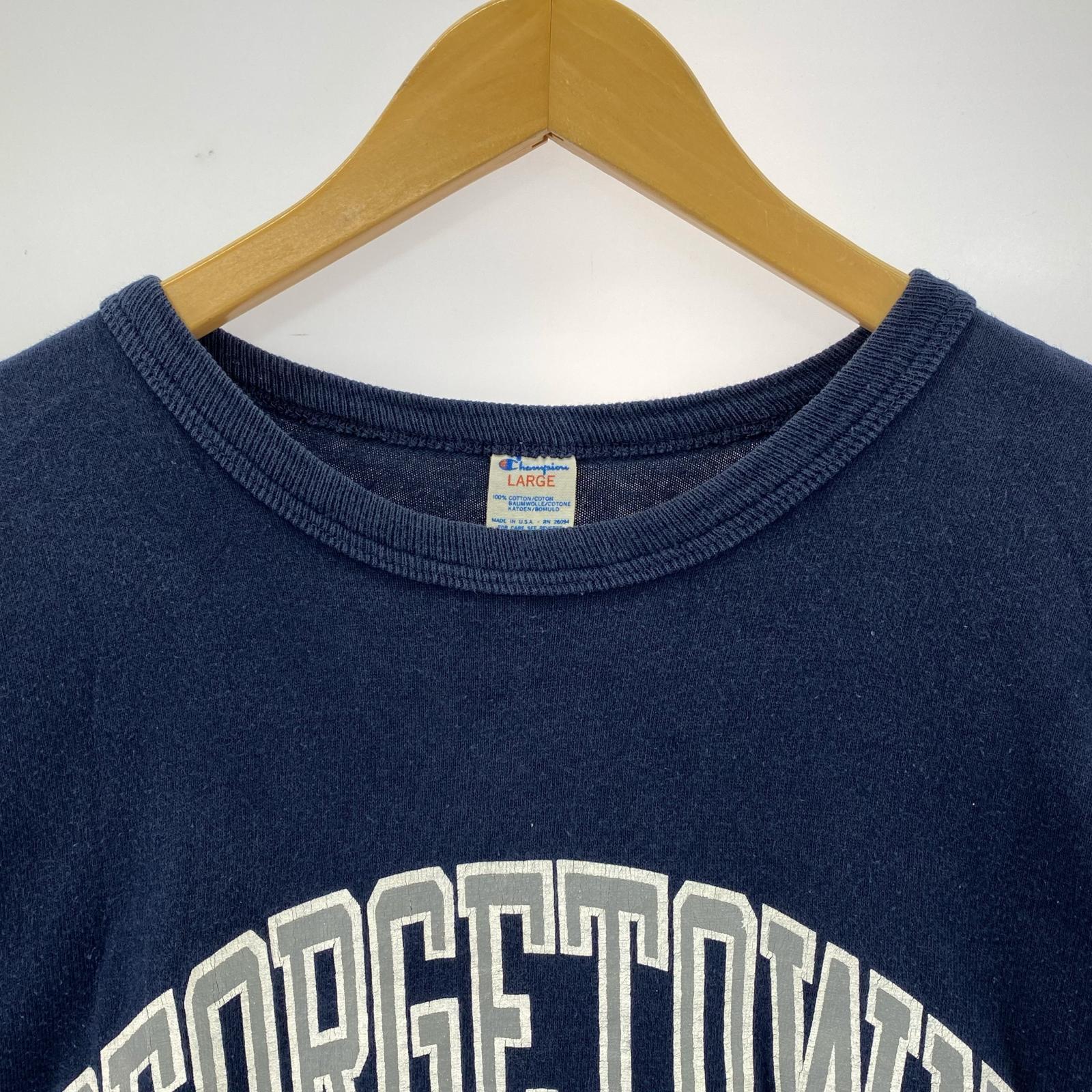 半袖Tシャツ 80s GEORGETOWN HOYAS (L) ネイビー L