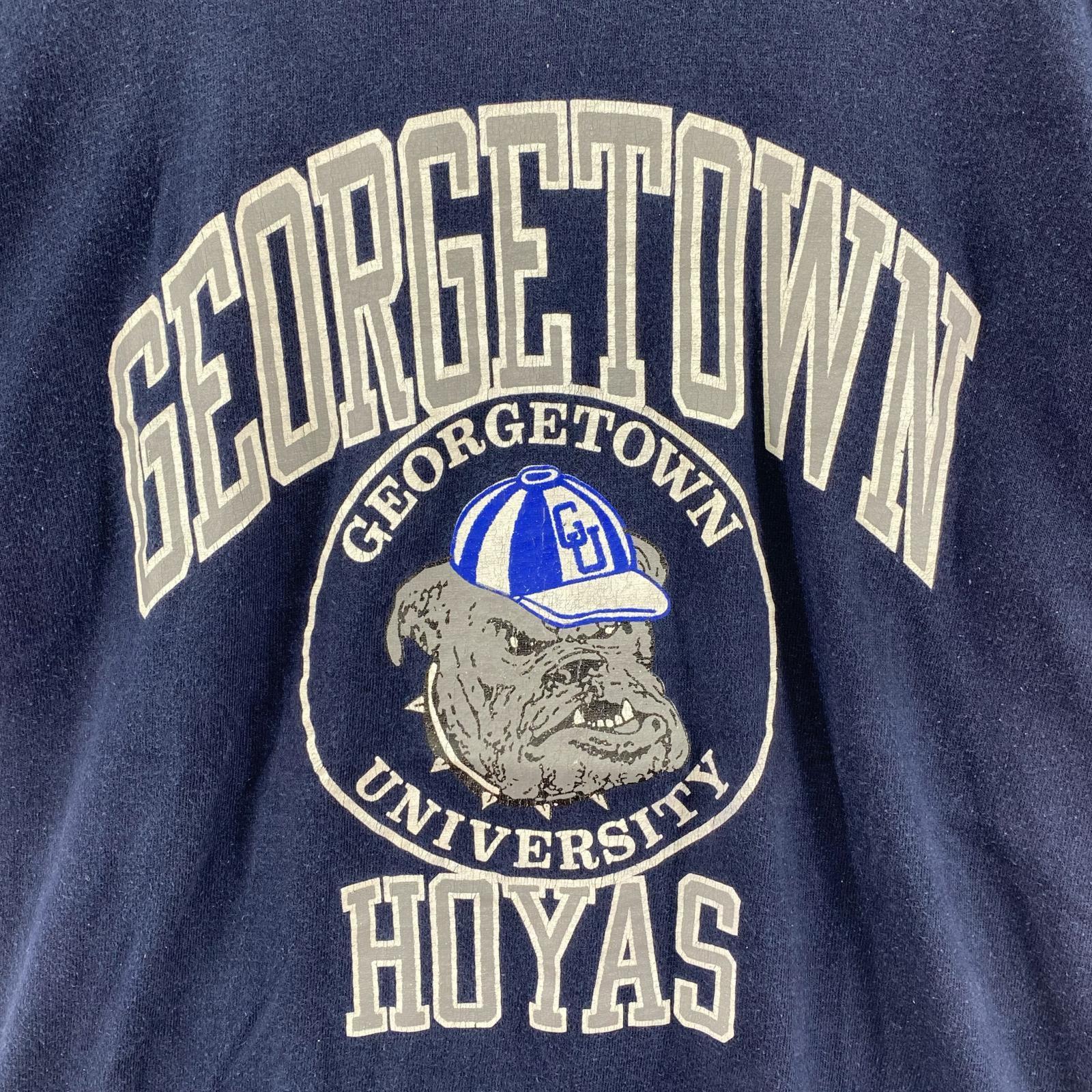 半袖Tシャツ 80s GEORGETOWN HOYAS (L) ネイビー L