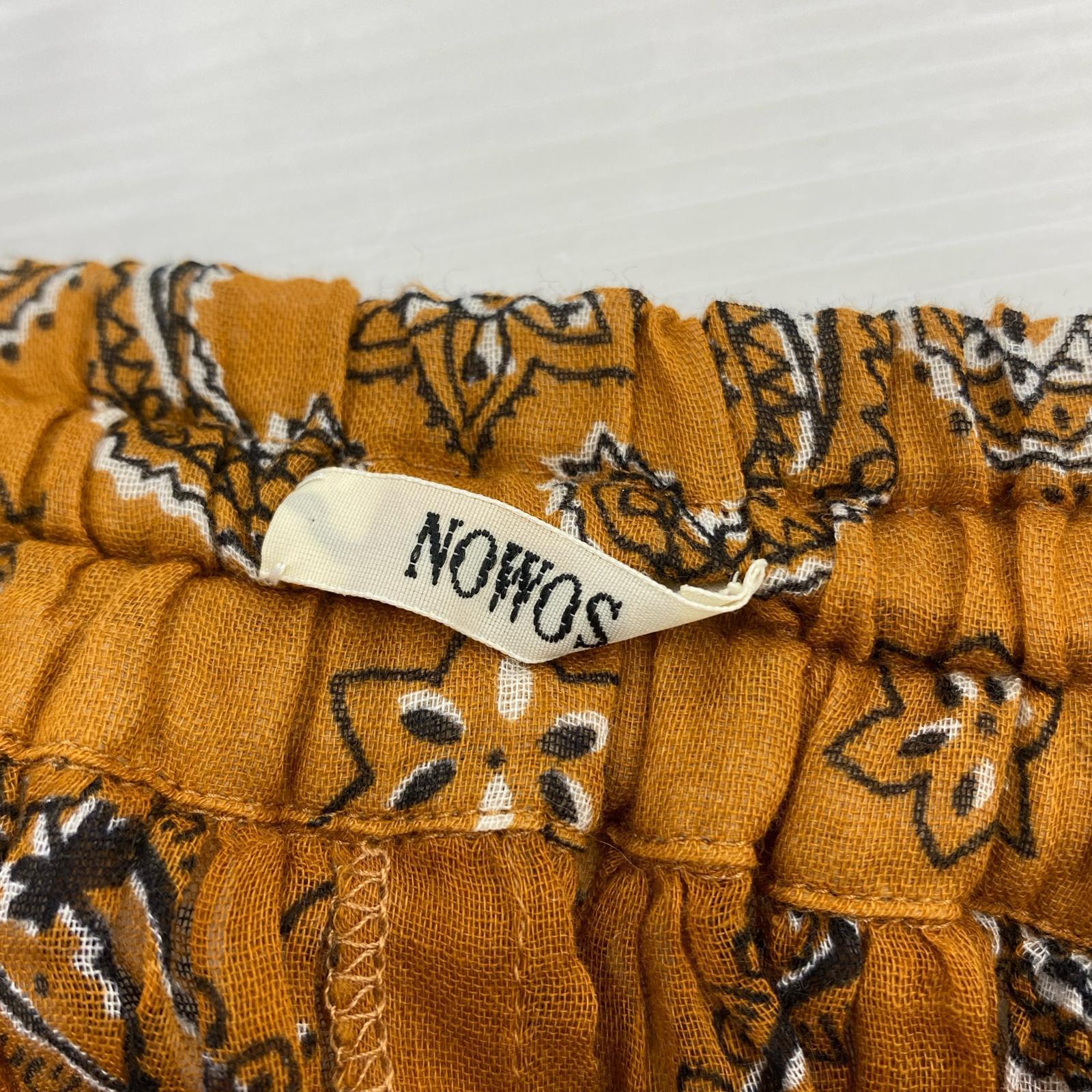 ロングスカート NOWOS バンダナプリントスカート S ブラウン