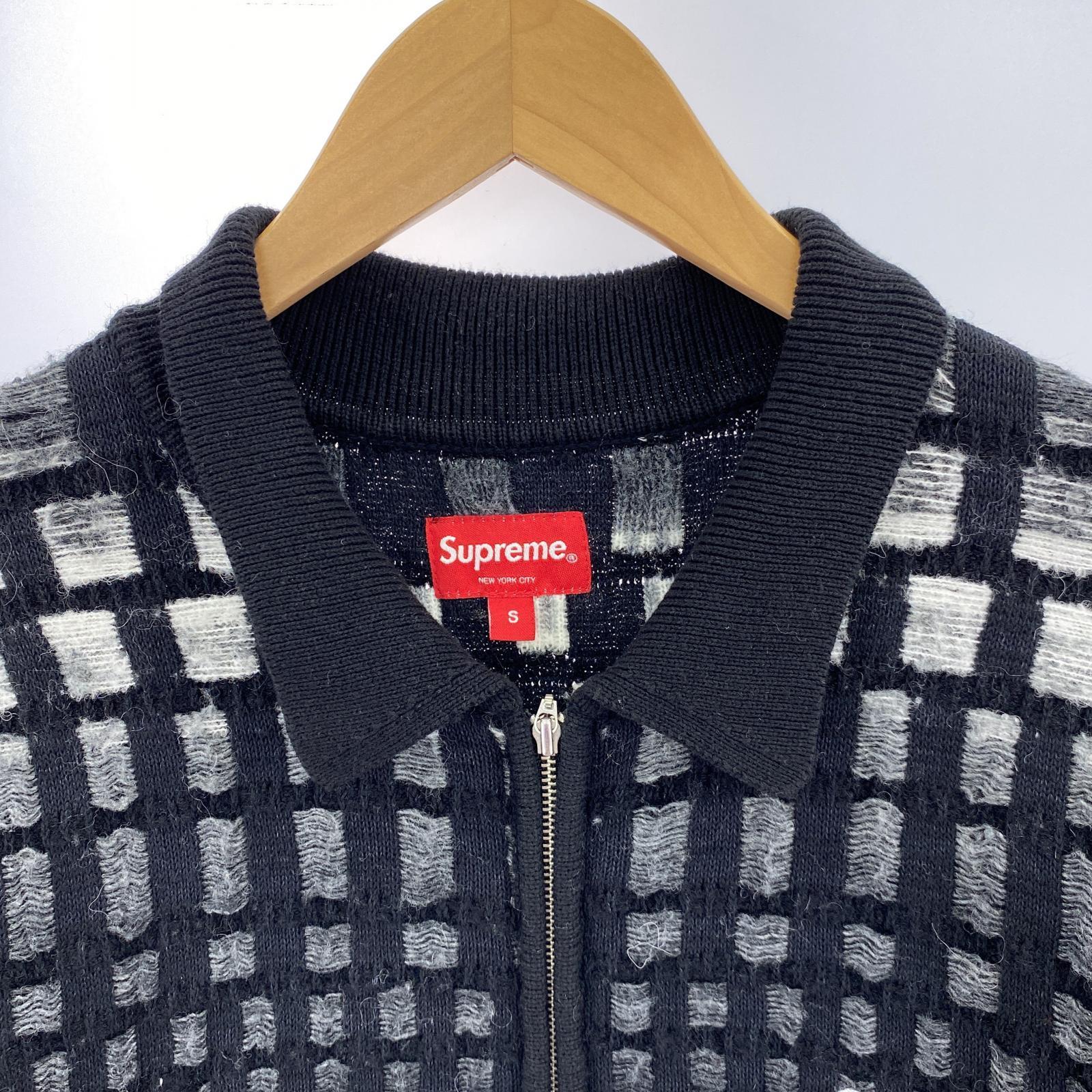 半袖シャツ Gradient Grid Zip Up Polo S S ブラック