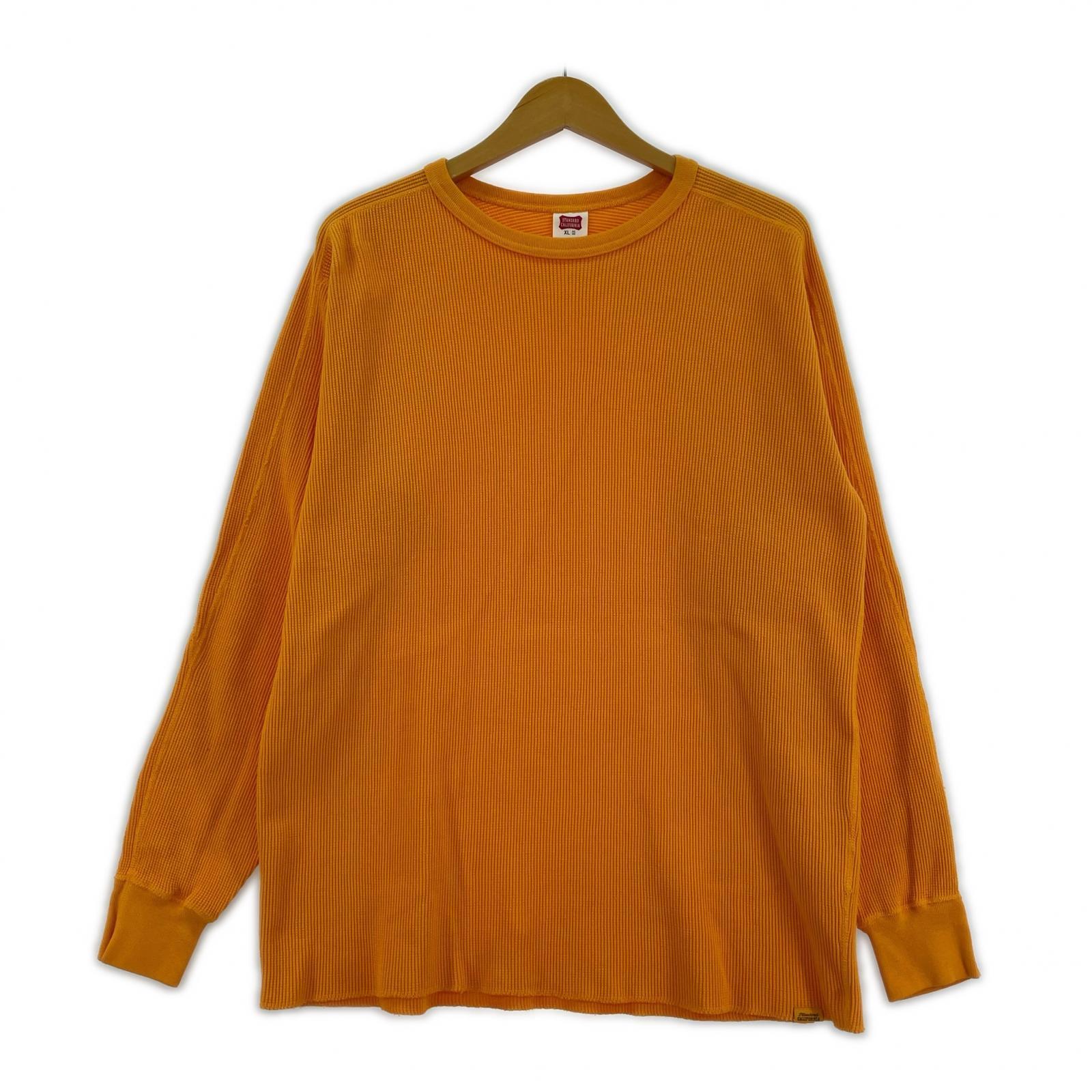 長袖Tシャツ STANDARD CALIFORNIA Waffle Thermal Long Sleeve T オレンジ (XL) オレンジ