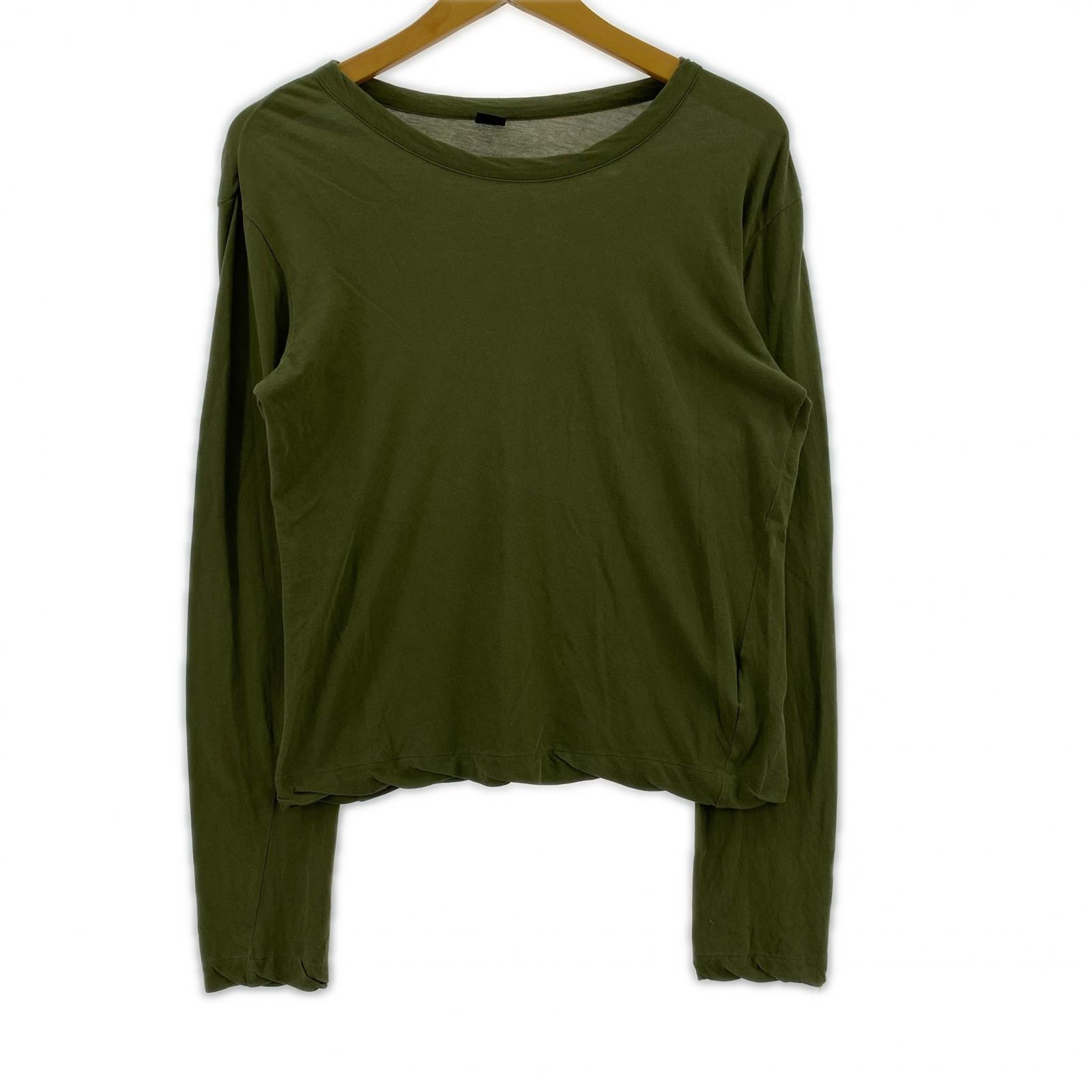 長袖Tシャツ コットン カーキ カーキ