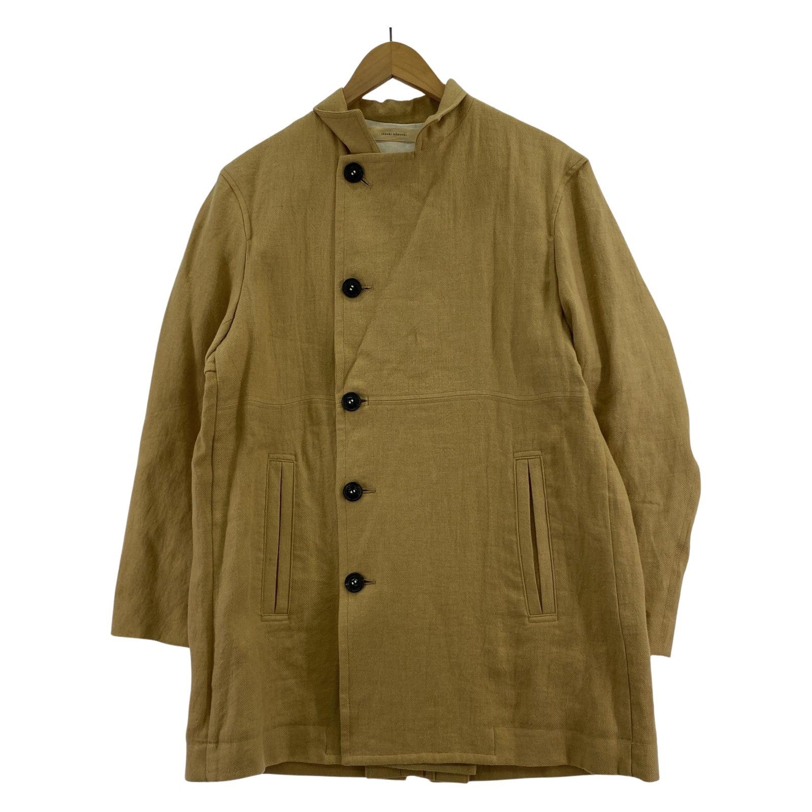 テーラードジャケット pea coat リネン100% (0) ベージュ 0 ベージュ