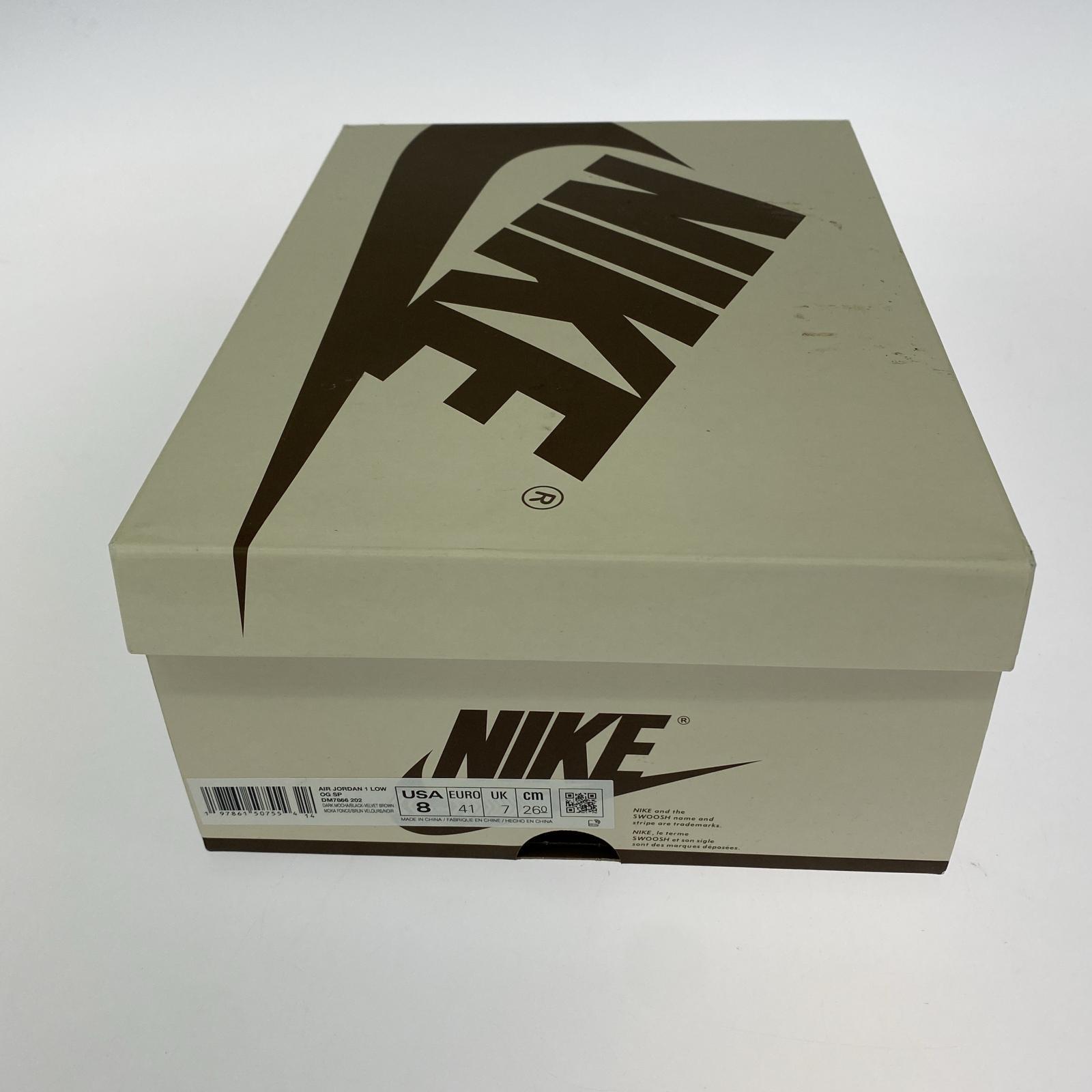 スニーカー NIKE×TRAVIS SCOTT AIR JORDAN 1 LOW OG SP 26cm (US8 UK7 1/2 EU42) ブラウン