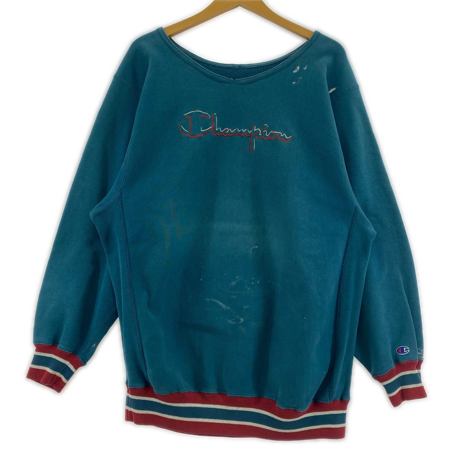 スウェット Champion 90s RWスウェット ターコイズ