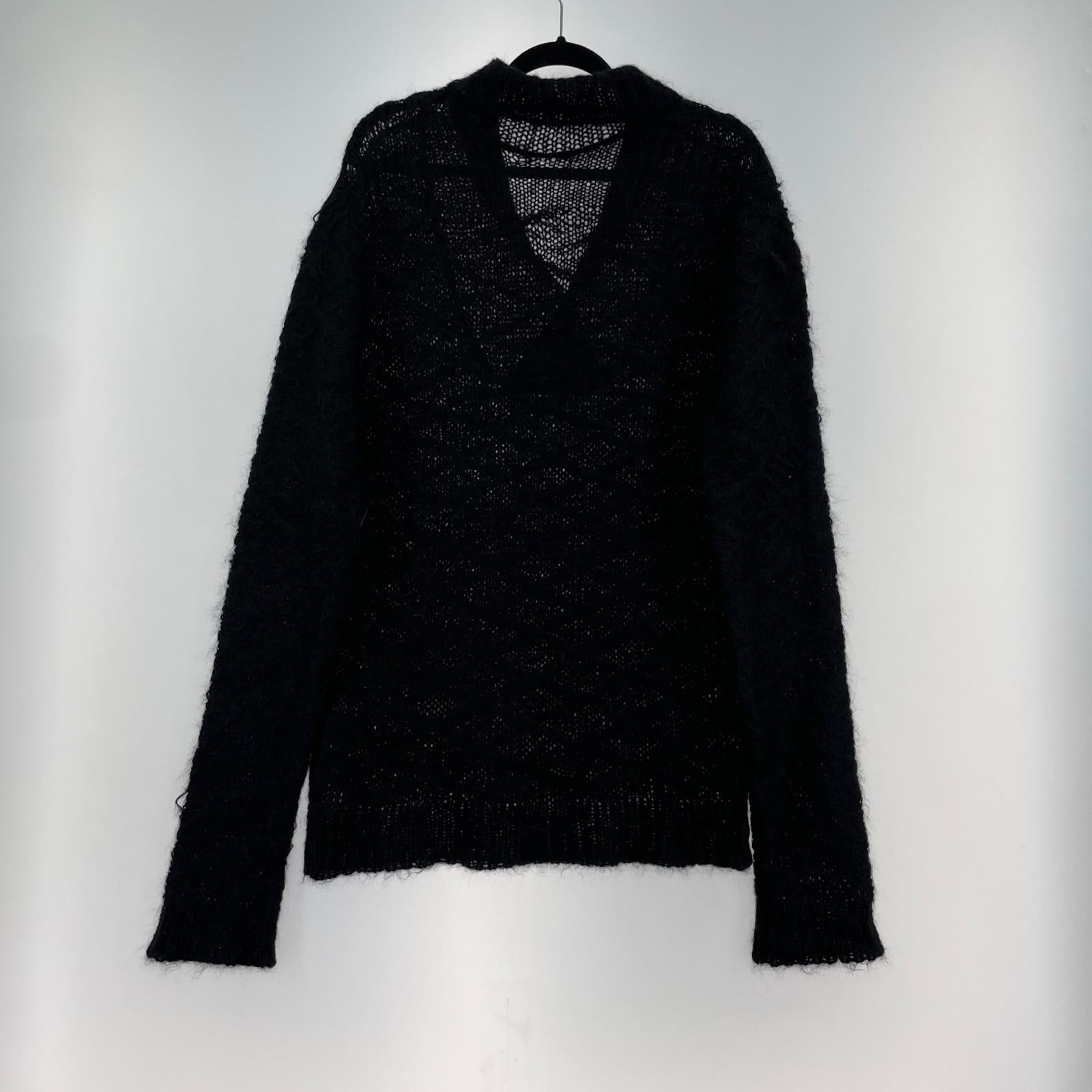 ニット BALMAIN モヘア混ショールカラーニット XS ブラック ブラック