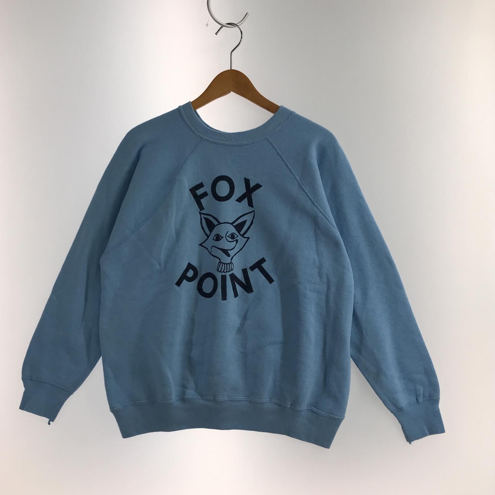 スウェット 60s-70s FOX POINT 3段フロッキー スウェット ブルー