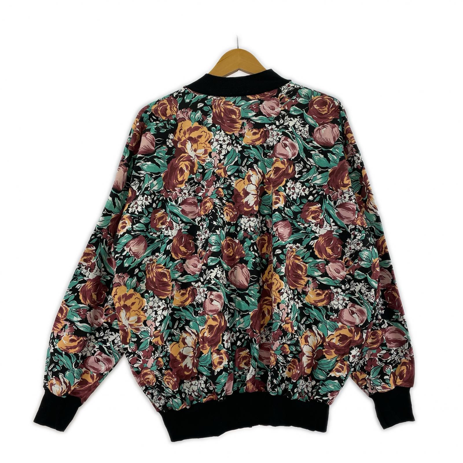 ブルゾン 60-80s TALONジップ USA製 花柄 黒 XL