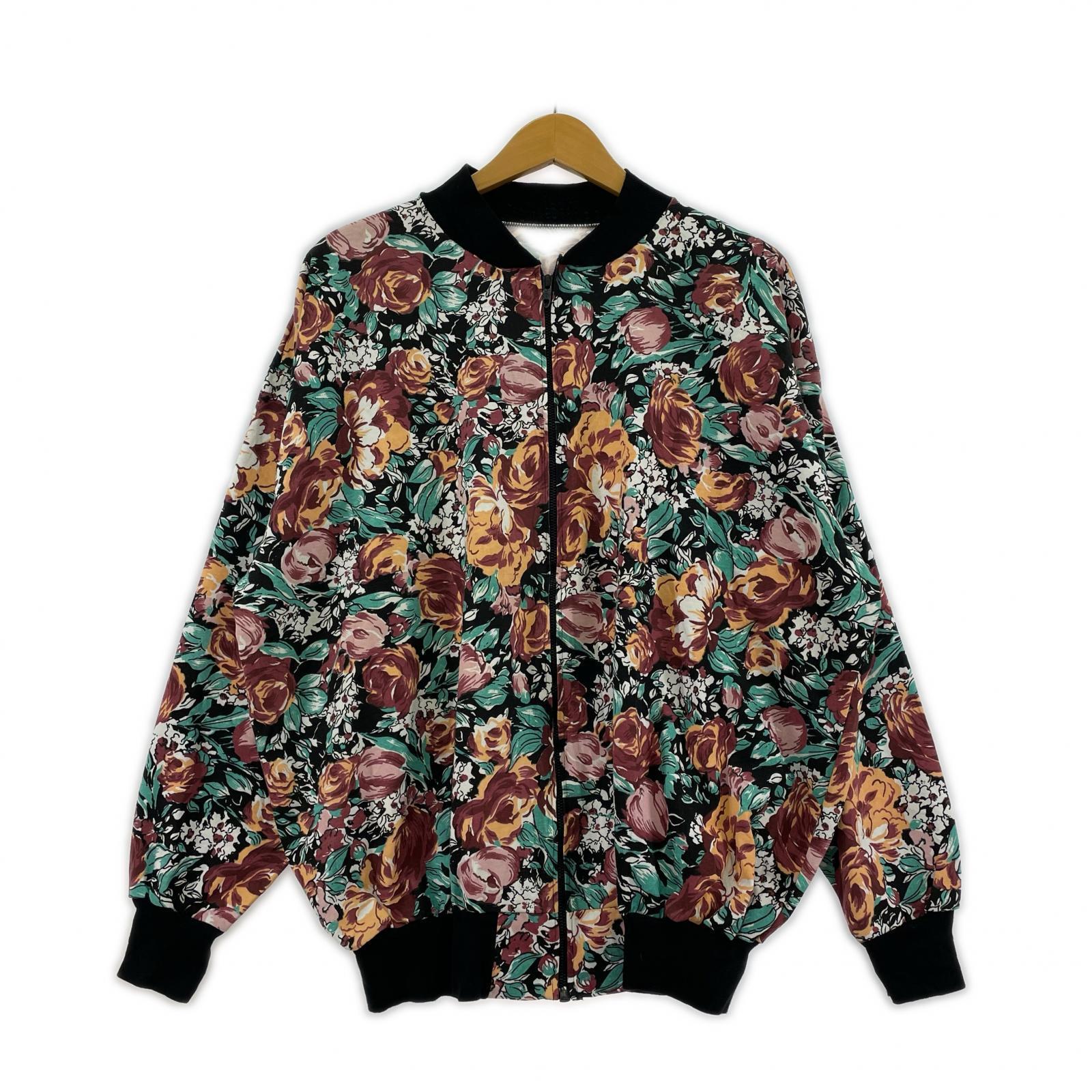 ブルゾン 60-80s TALONジップ USA製 花柄 黒 XL