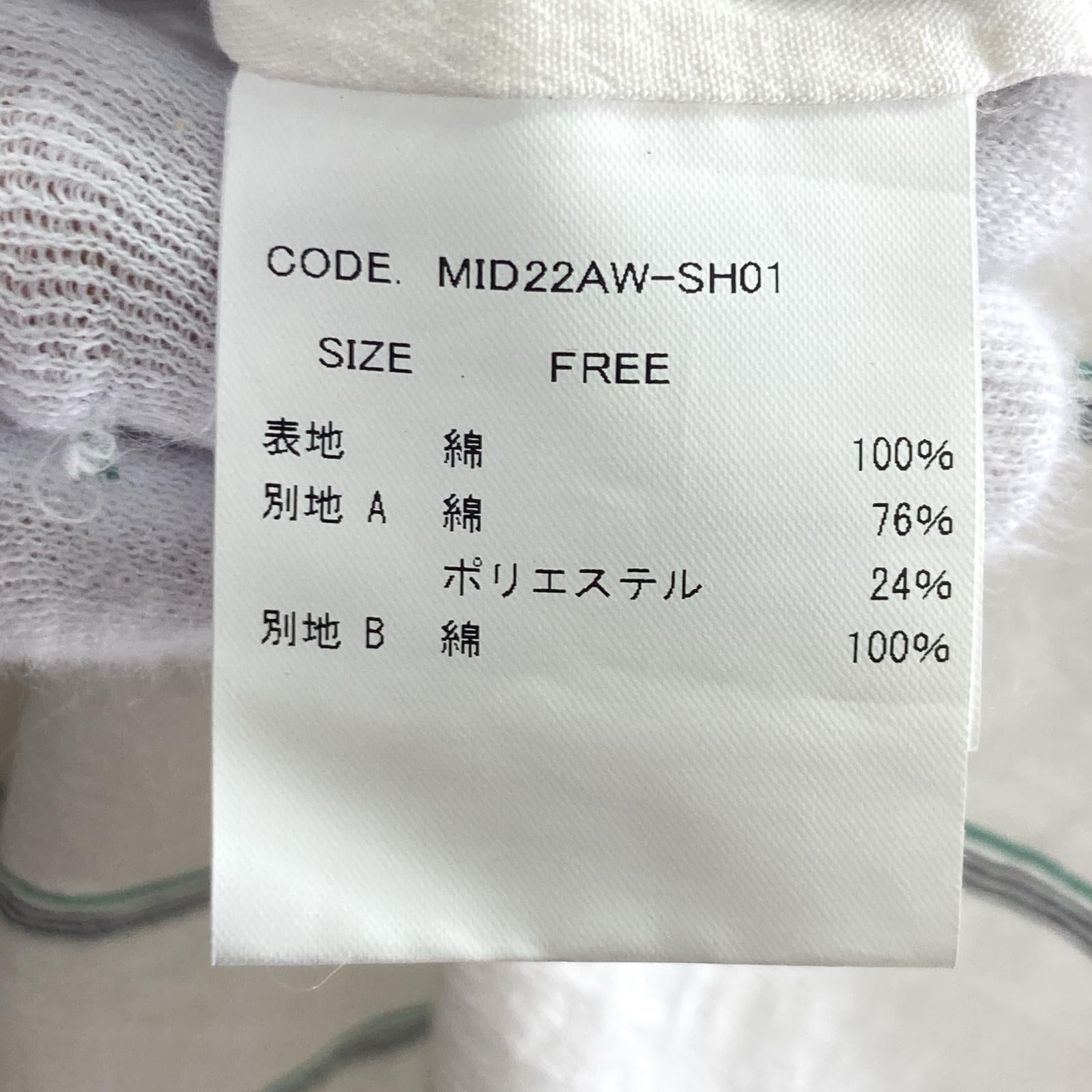 半袖シャツ ×NGAP 22AW 3way layered shirt 白 (F) フリー ホワイト