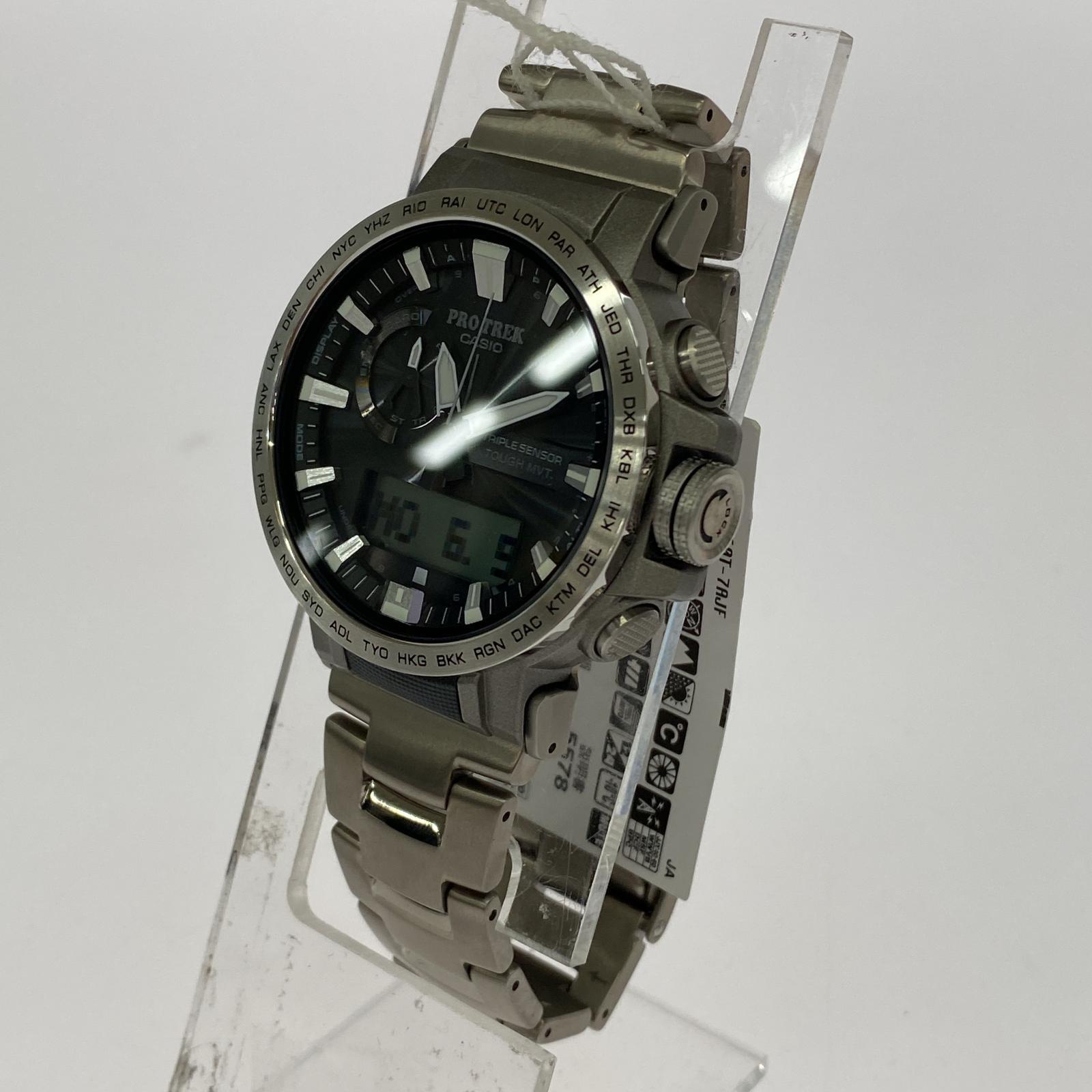 腕時計 CASIO PRO TREK PRW-60T クライマーライン マルチバンド6 腕時計 タフソーラー シルバー