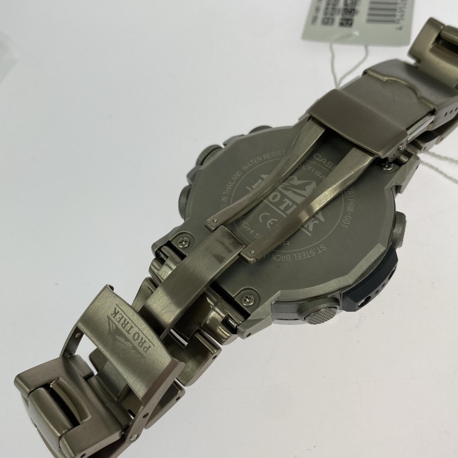 腕時計 CASIO PRO TREK PRW-60T クライマーライン マルチバンド6 腕時計 タフソーラー シルバー