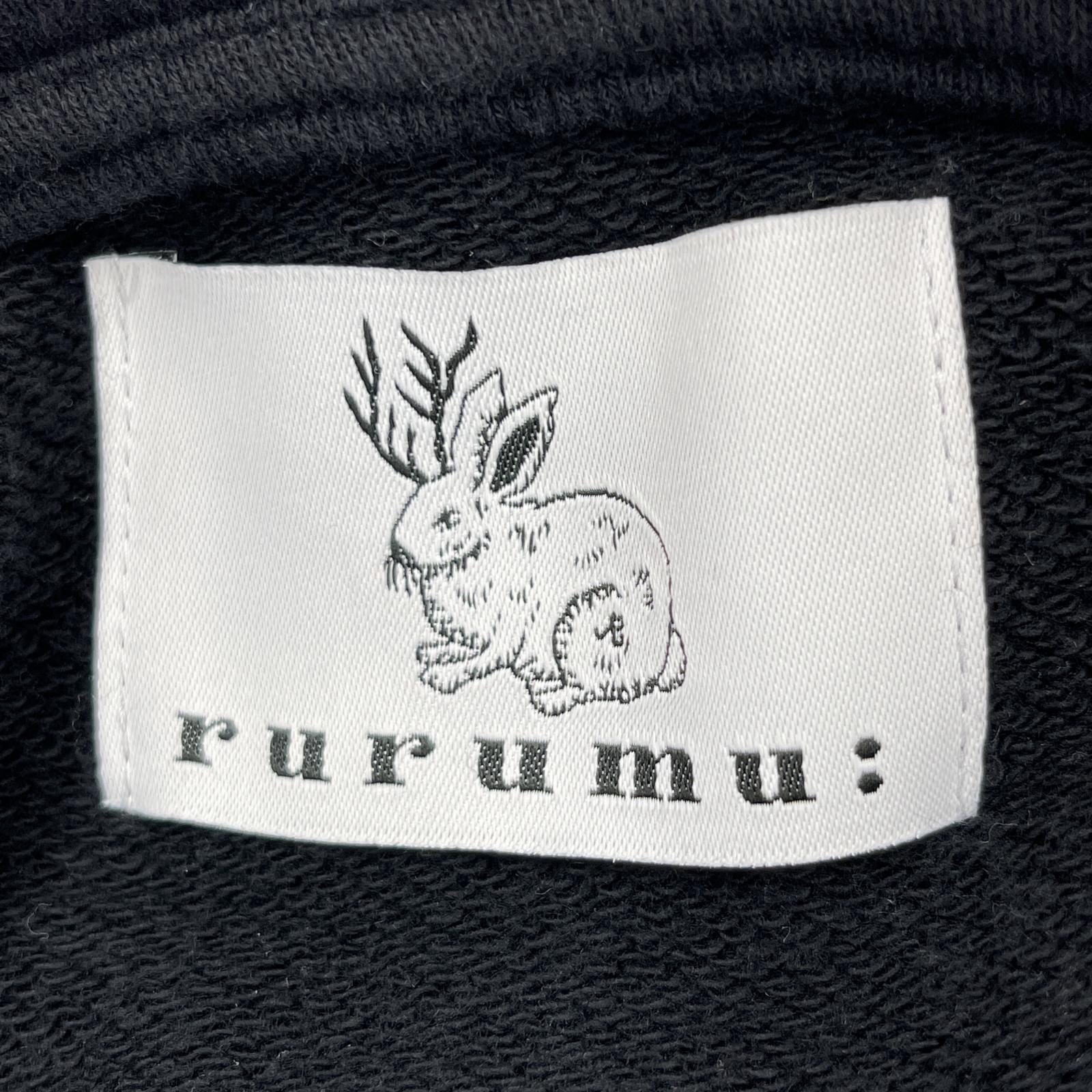 パーカー rurumu デザインショートパーカー - ブラック ブラック