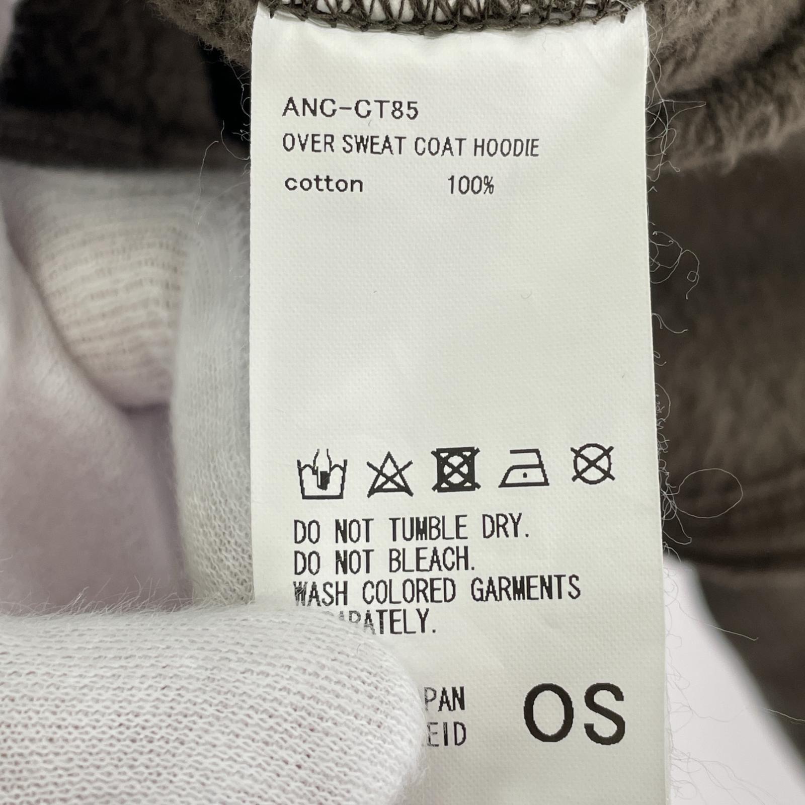パーカー OVER SWEAT COAT HOODIE ANC-CT85 カーキ