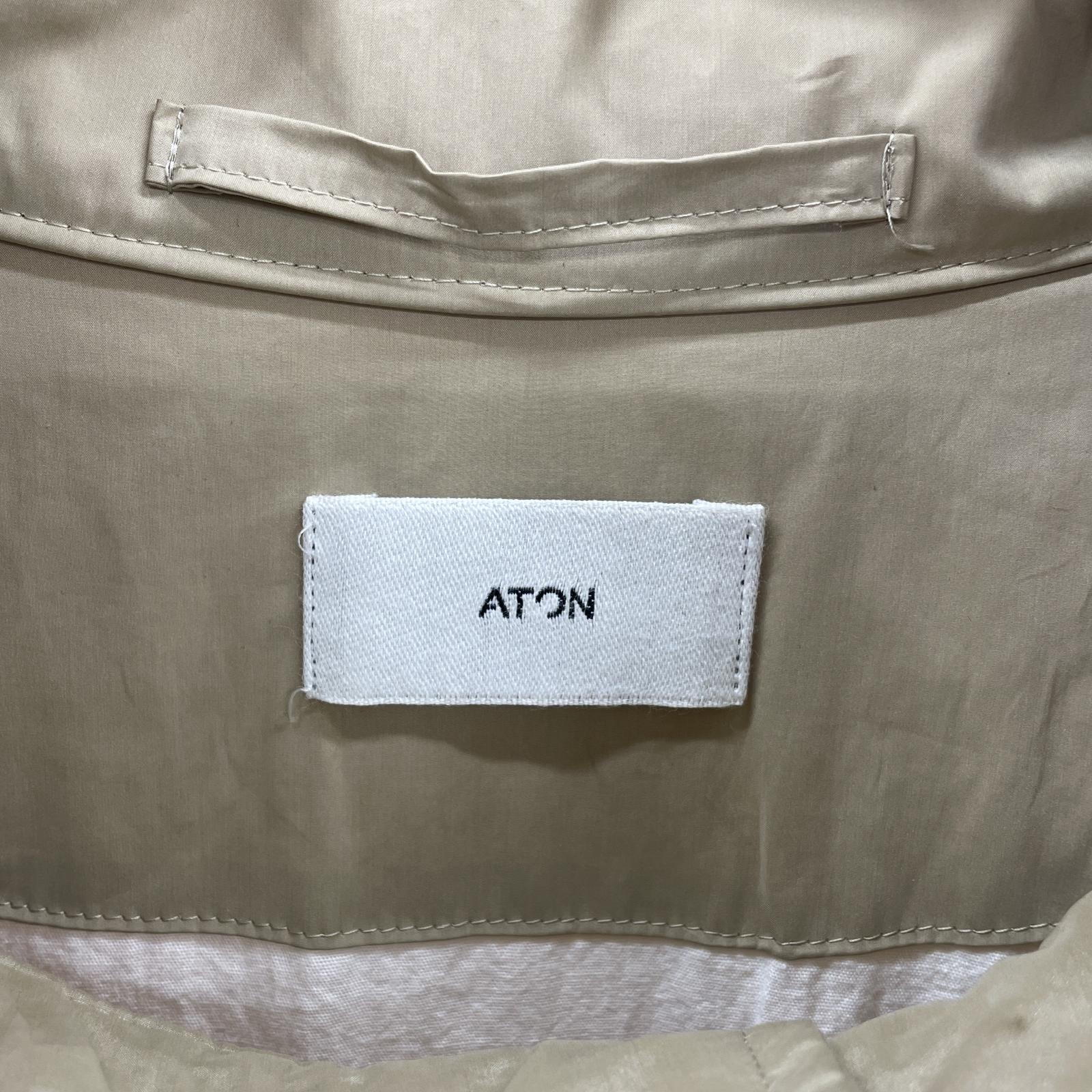 ジャケット ATON 23SS VENTILE SUEDE STAND FIELD COAT 04 ベージュ ベージュ