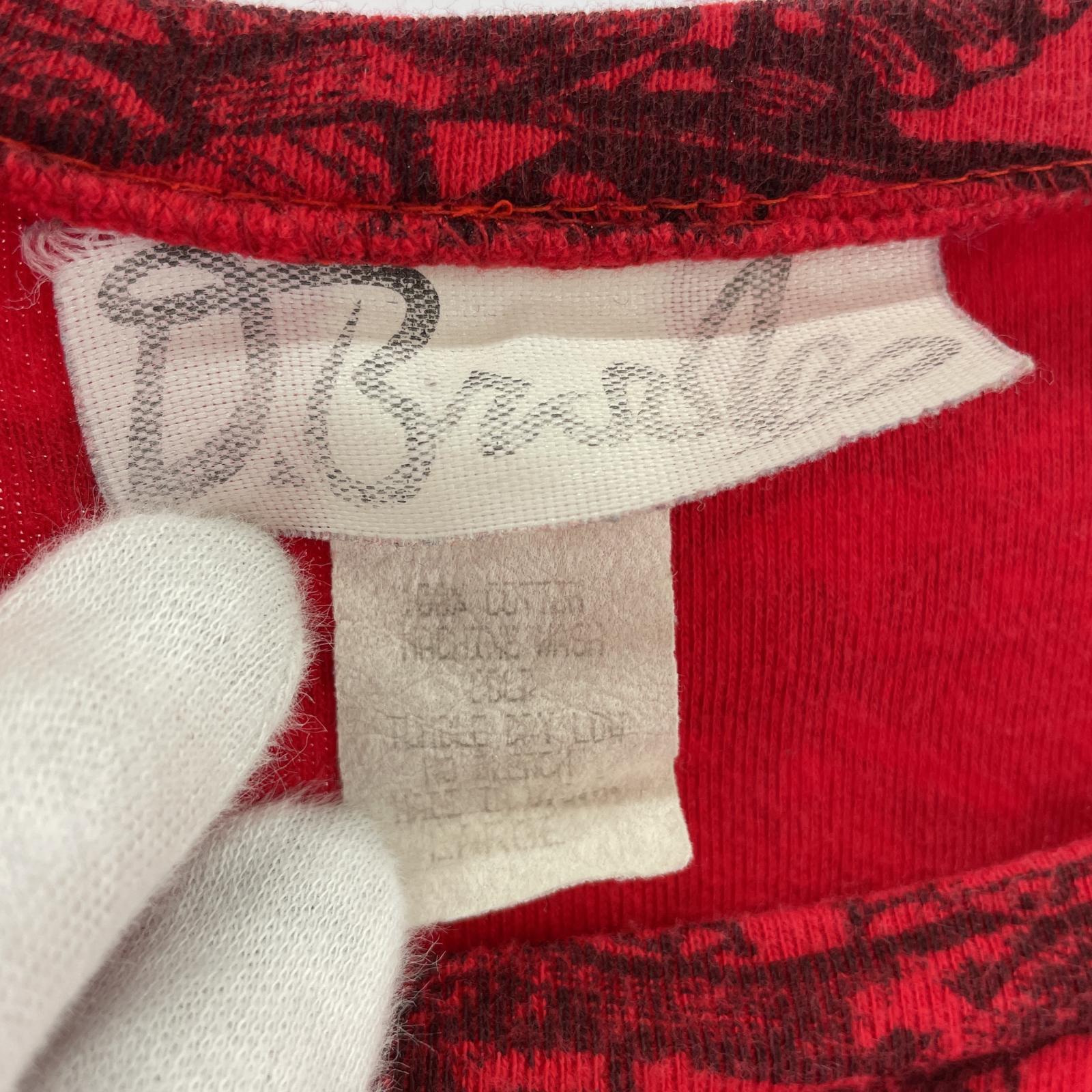半袖Tシャツ 総柄 スカル USA製 (L) L レッド