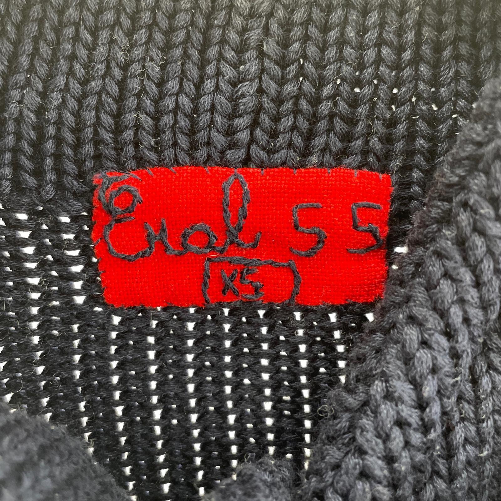 ジャケット eral55 コットンニット ダブルジャケット 紺 (XS)