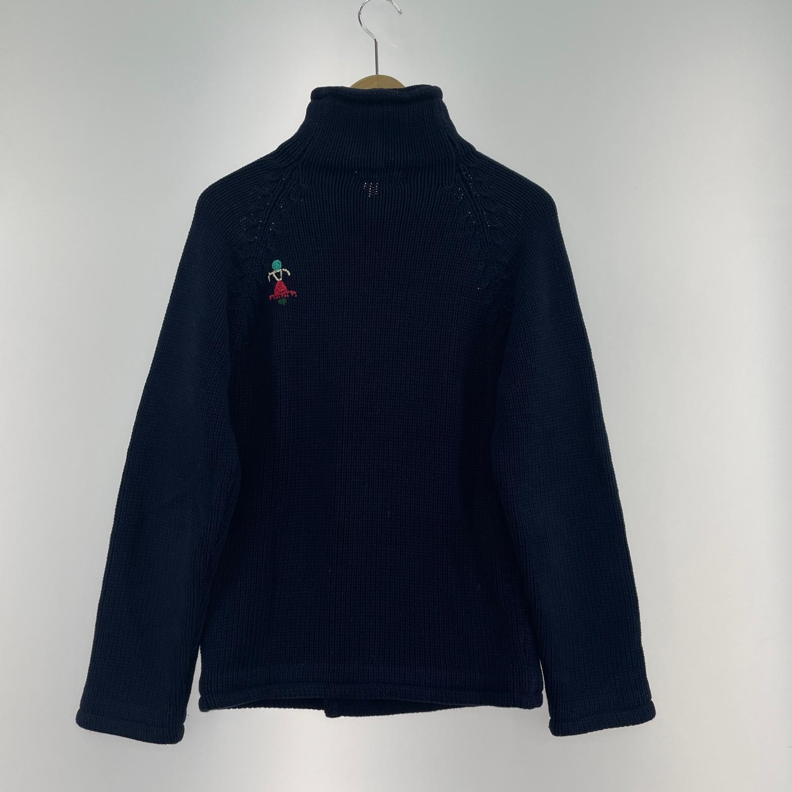 ジャケット eral55 コットンニット ダブルジャケット 紺 (XS)