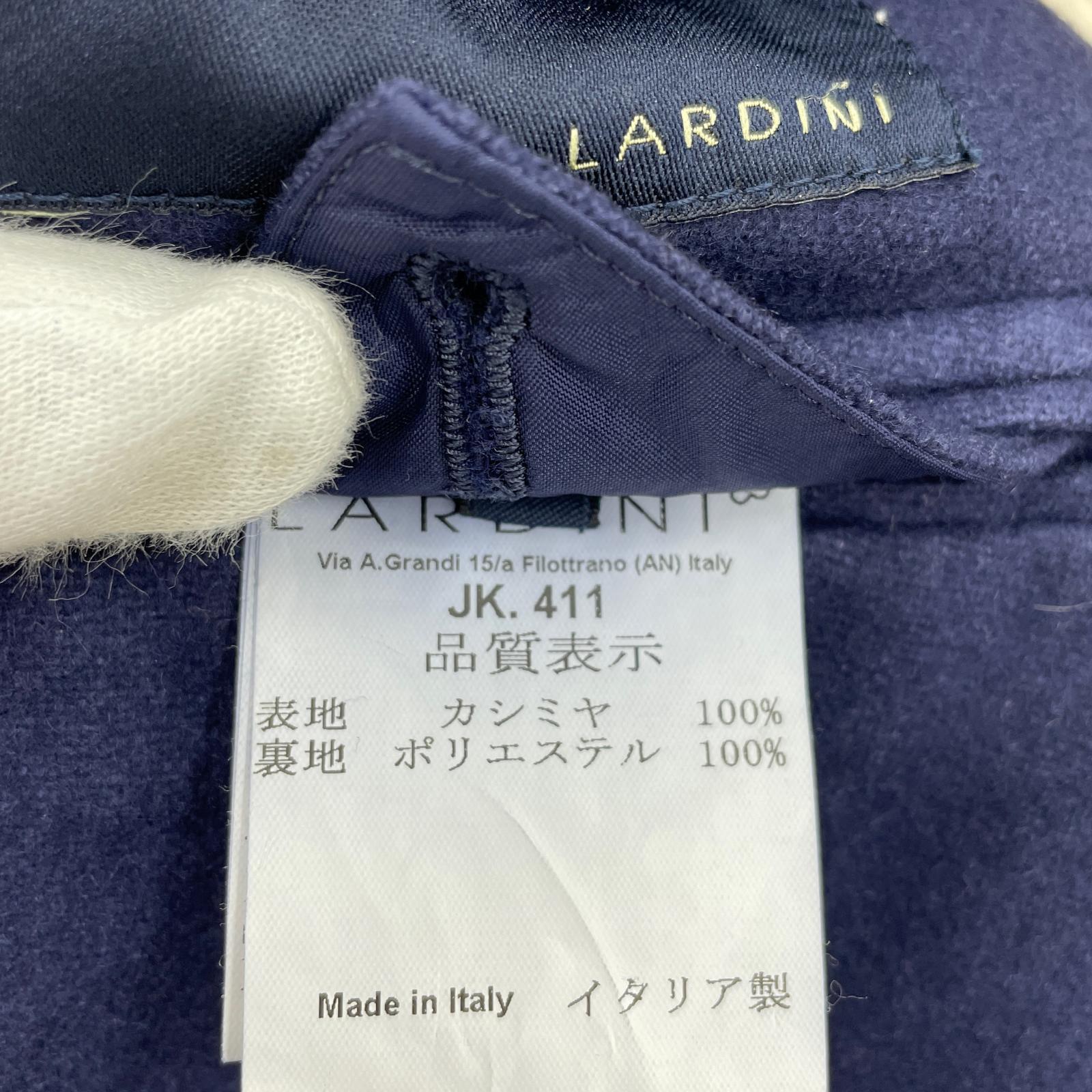 テーラードジャケット LARDINI カシミヤ100% テーラードジャケット 46 ネイビー ネイビー