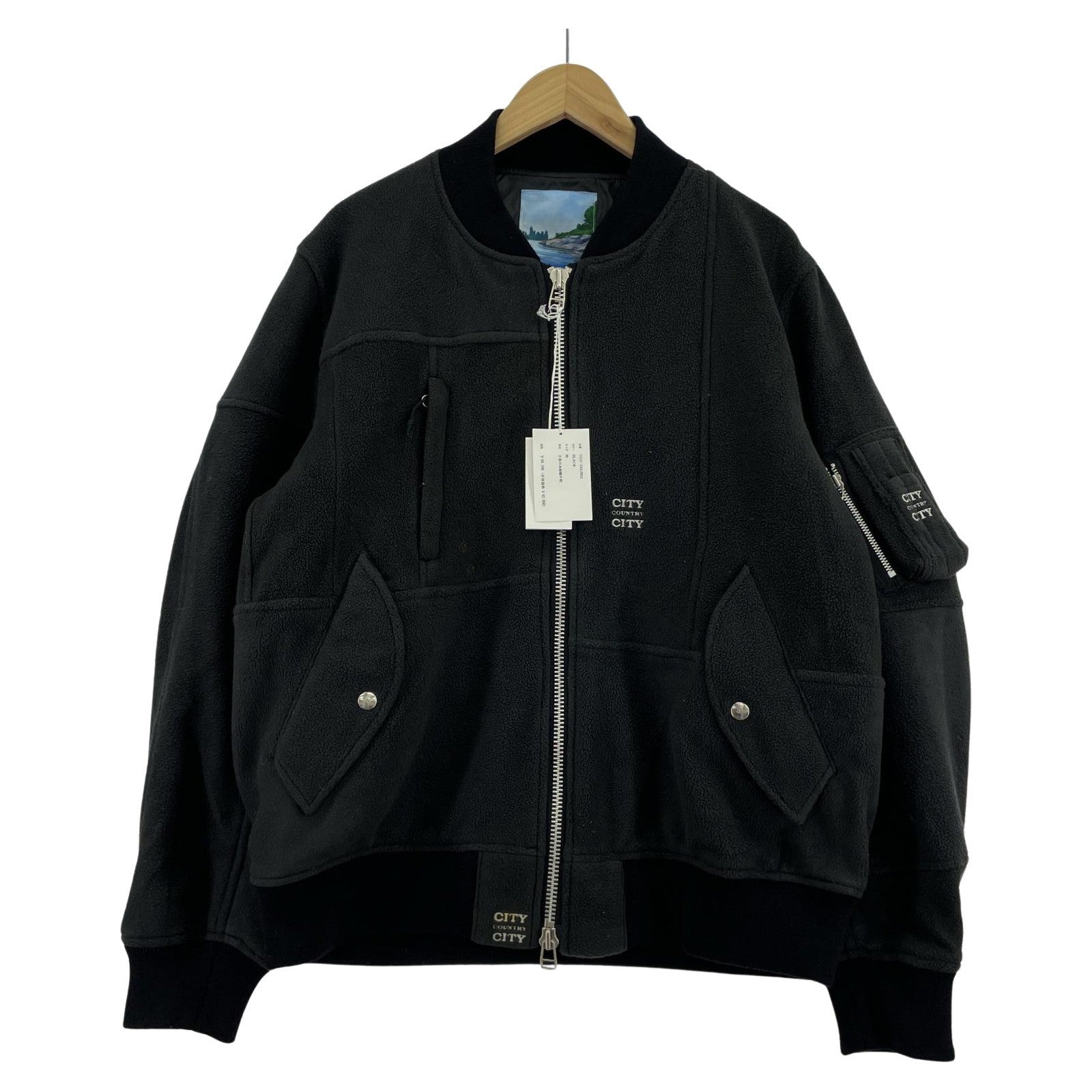ジャケット OLD PARK フリースフライトジャケット 黒 M M ブラック