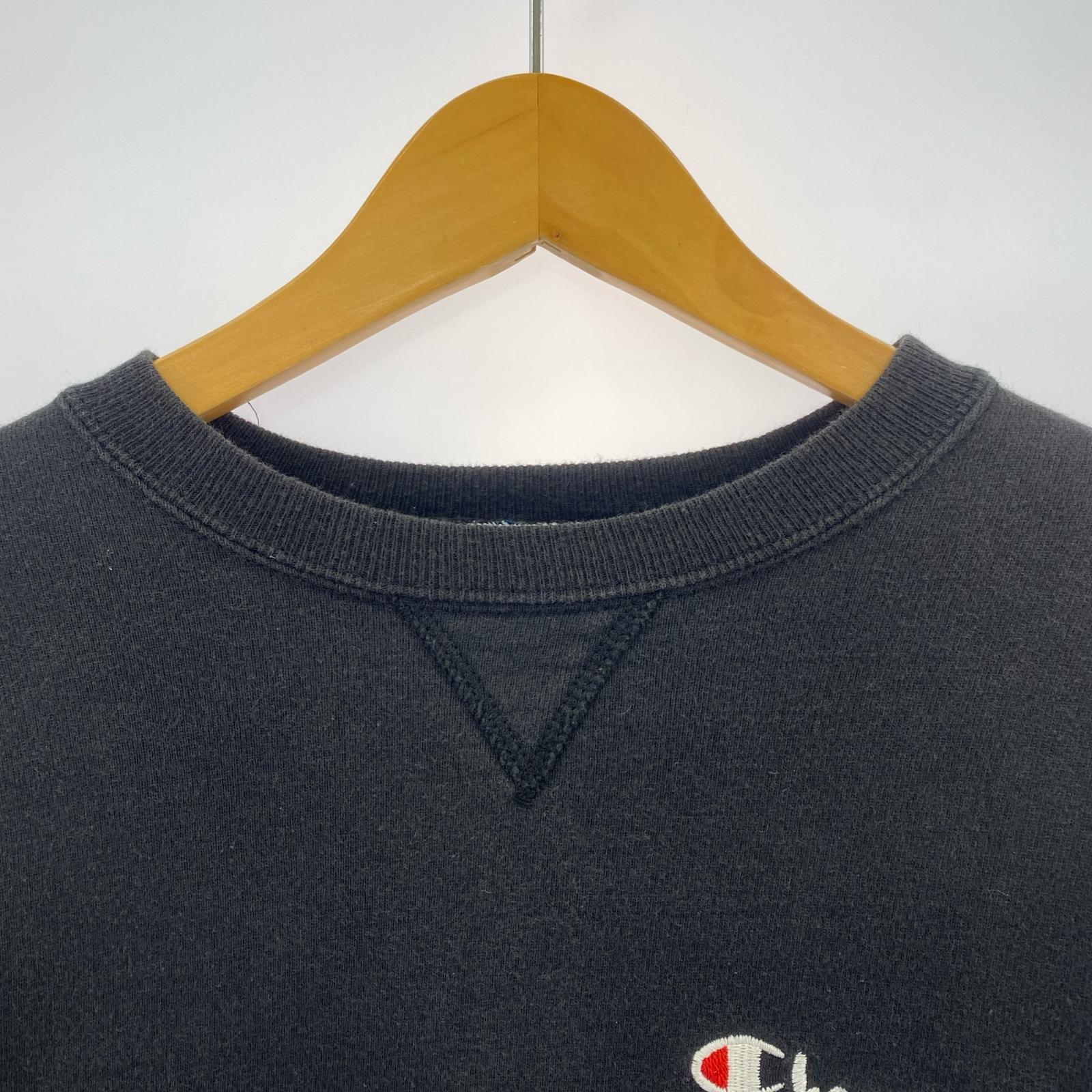 スウェット 90s USA製 LOGO刺繍 黒 XL ブラック