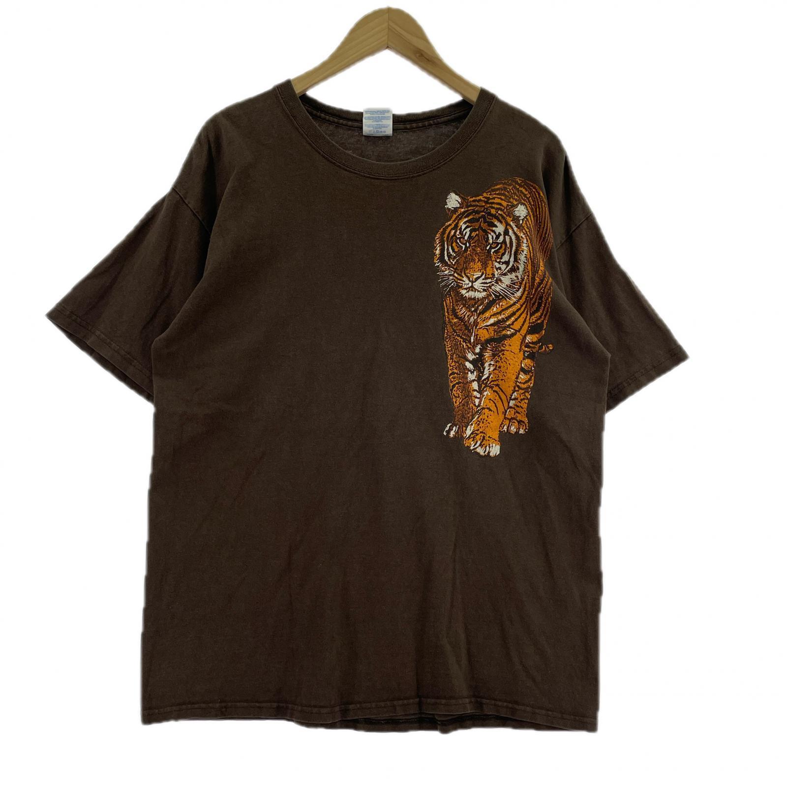 半袖Tシャツ SANDIEGO ZOO 虎 L ブラウン