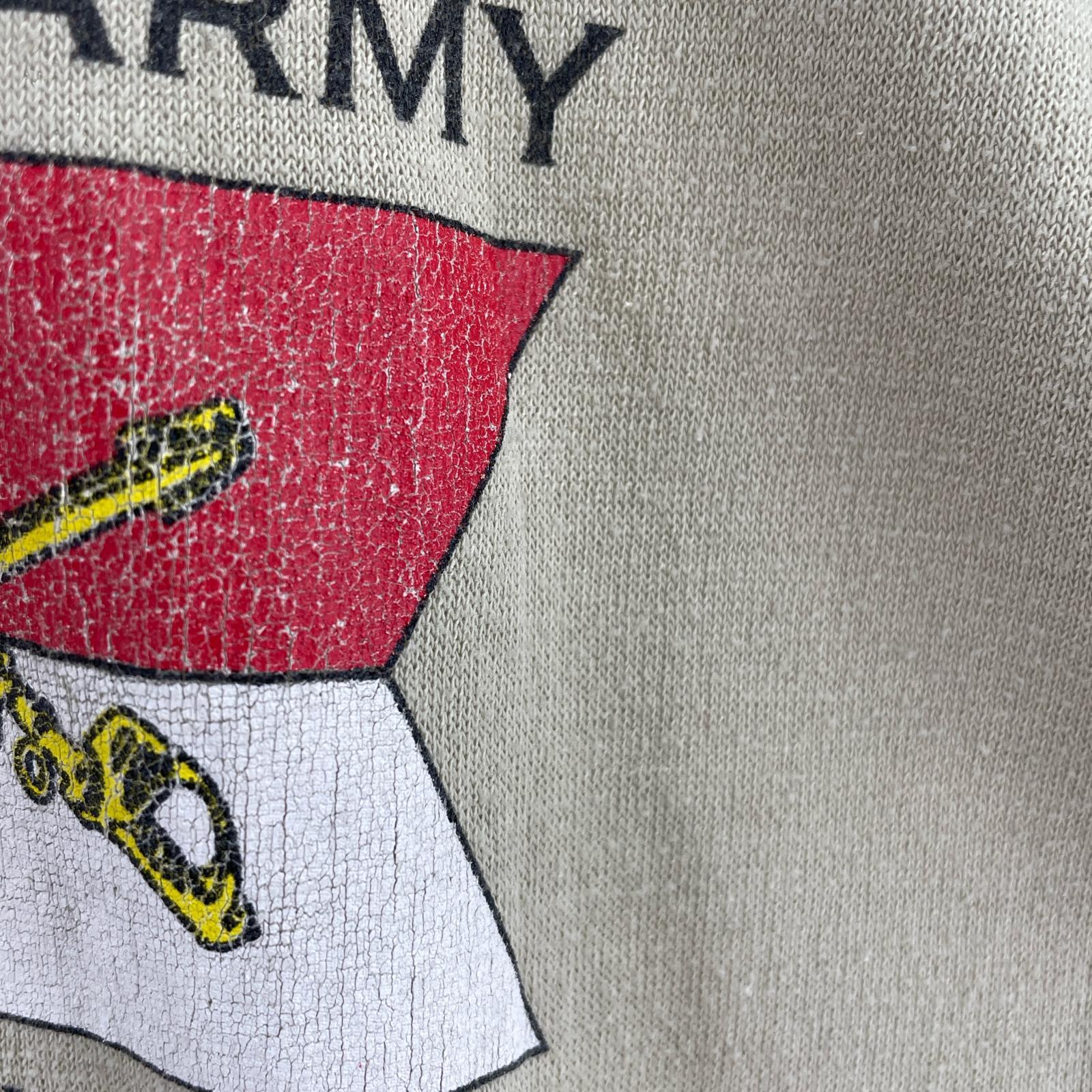 半袖Tシャツ 90’S STAY ARMY LIGHTINING HORSE プリントT ベージュ
