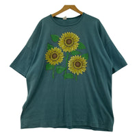 半袖Tシャツ 80’S ひまわり FLOWER Tシャツ グリーン