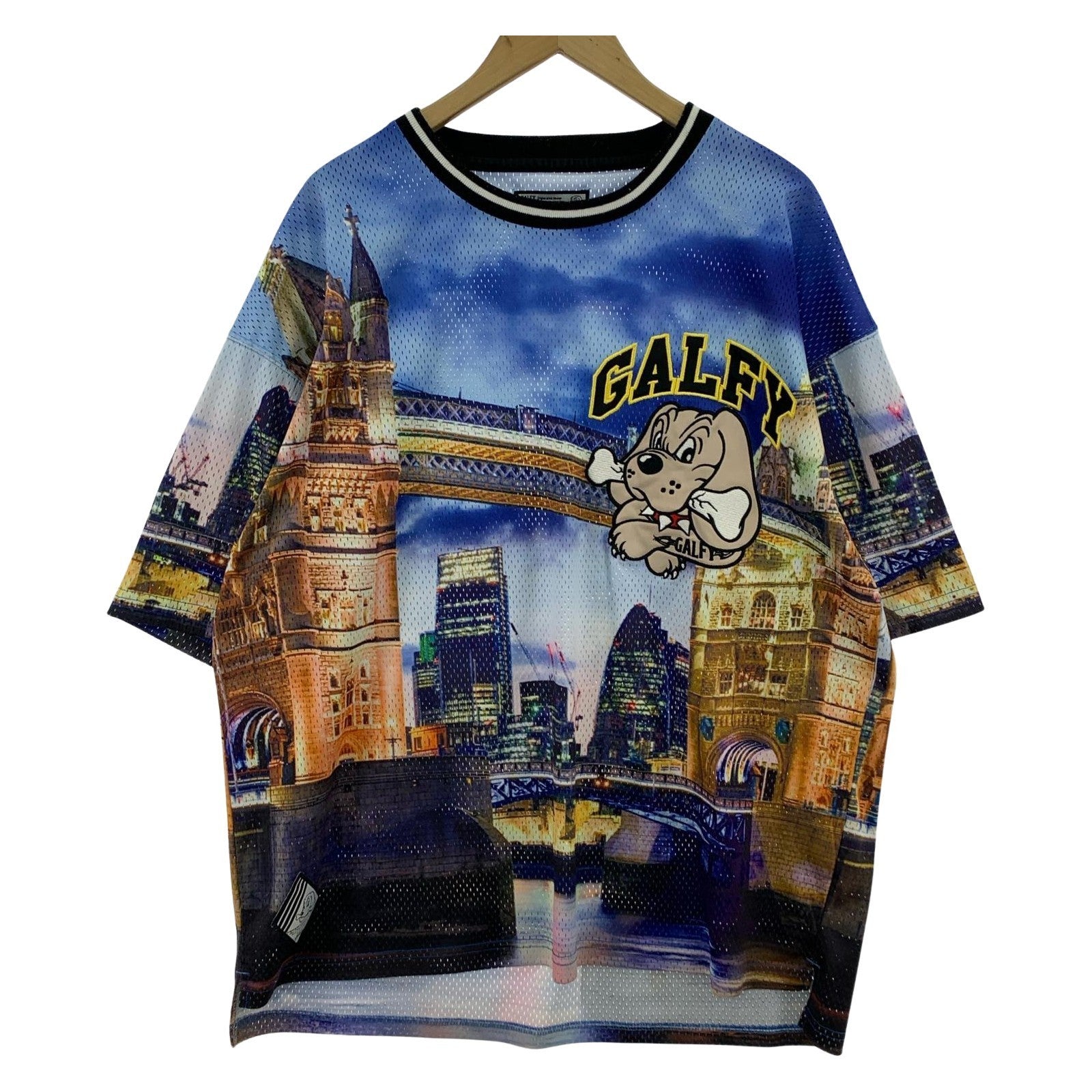 半袖Tシャツ GALFY 染め染めワンちゃんT BLK 大型犬