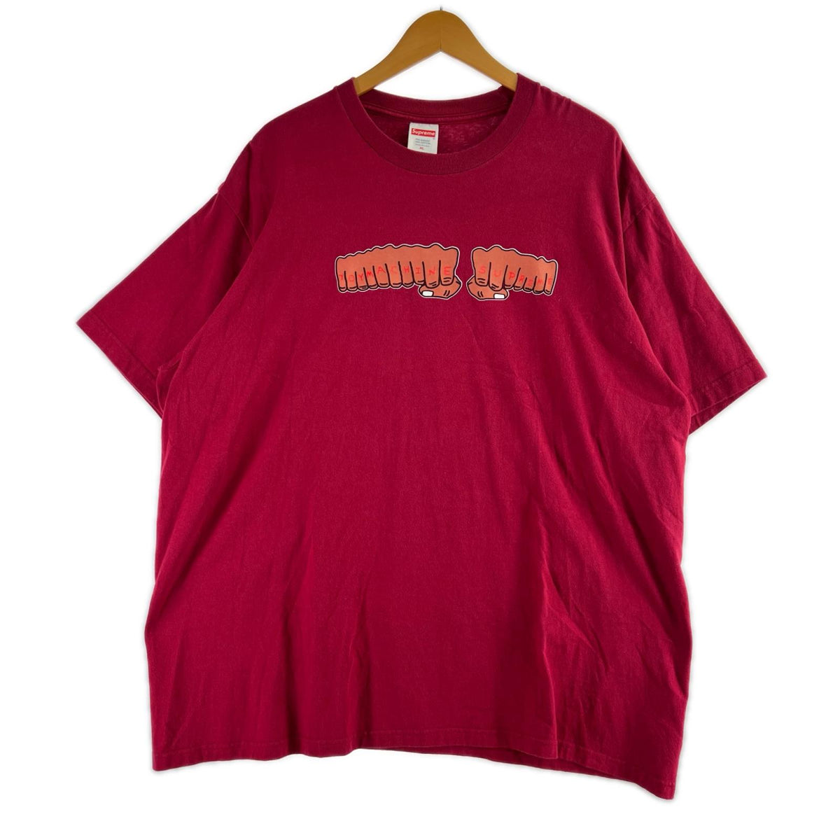 半袖Tシャツ Supreme×TOY MACHINE 24SS Fist Tee フィストTee XL 赤 レッド