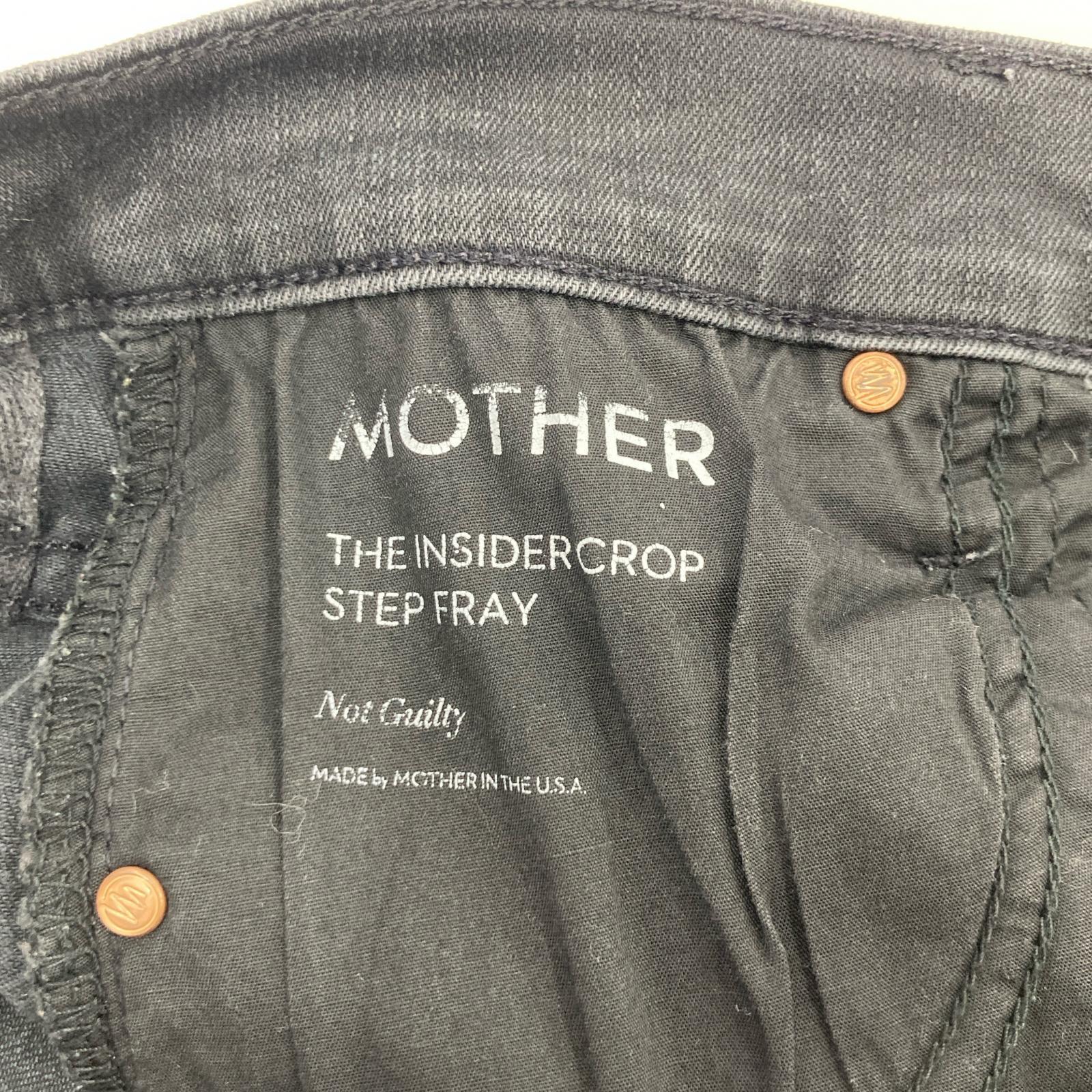 パンツ mother insider crop step fray ブラック タイト 27 ブラック