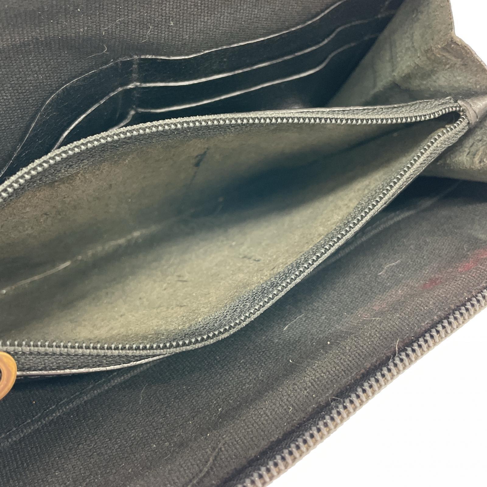 長財布 ラウンドジップ レザーウォレット ブラック ブラック